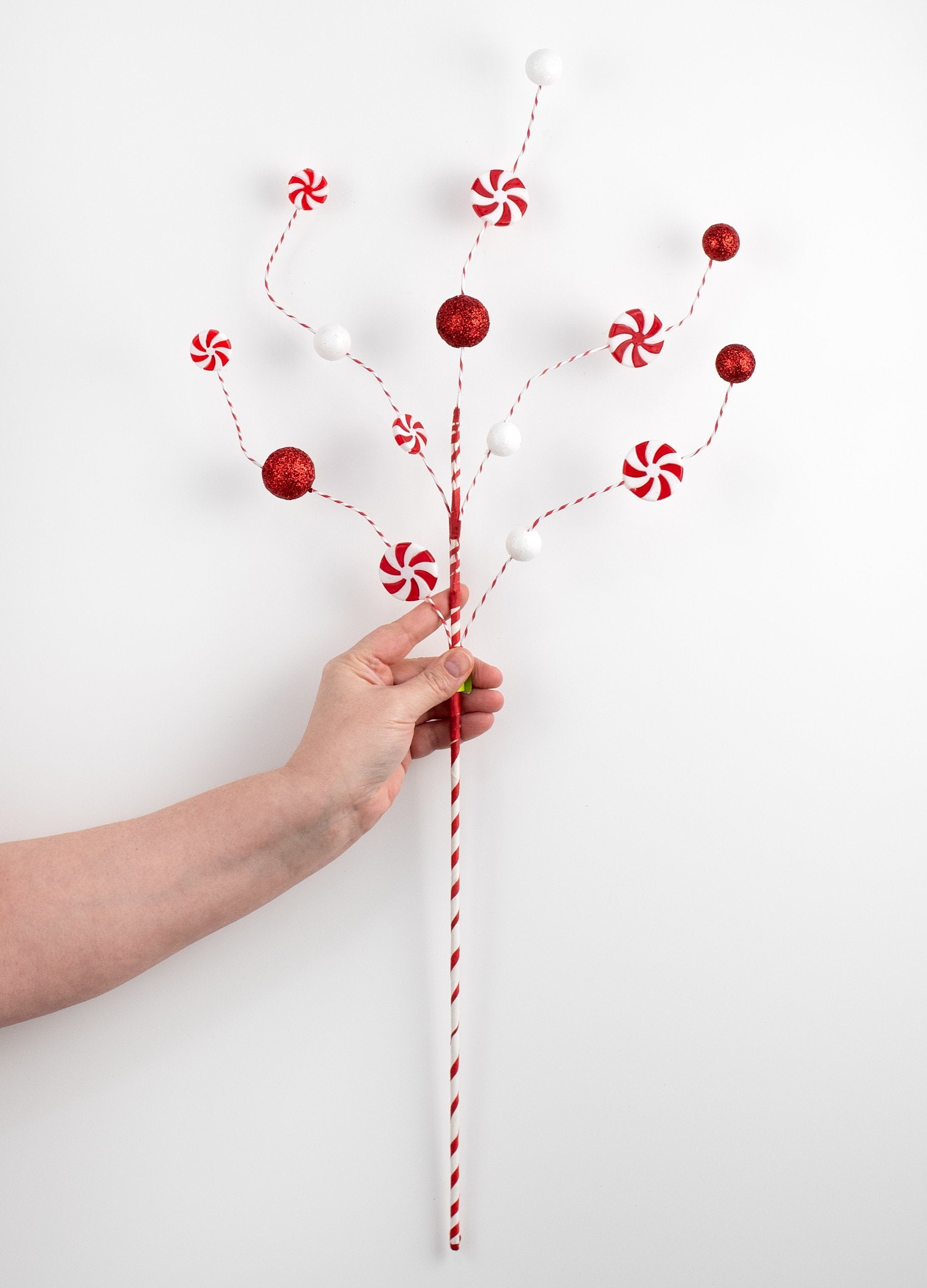 28" Peppermint Candy & Ball Spray detail photo 3