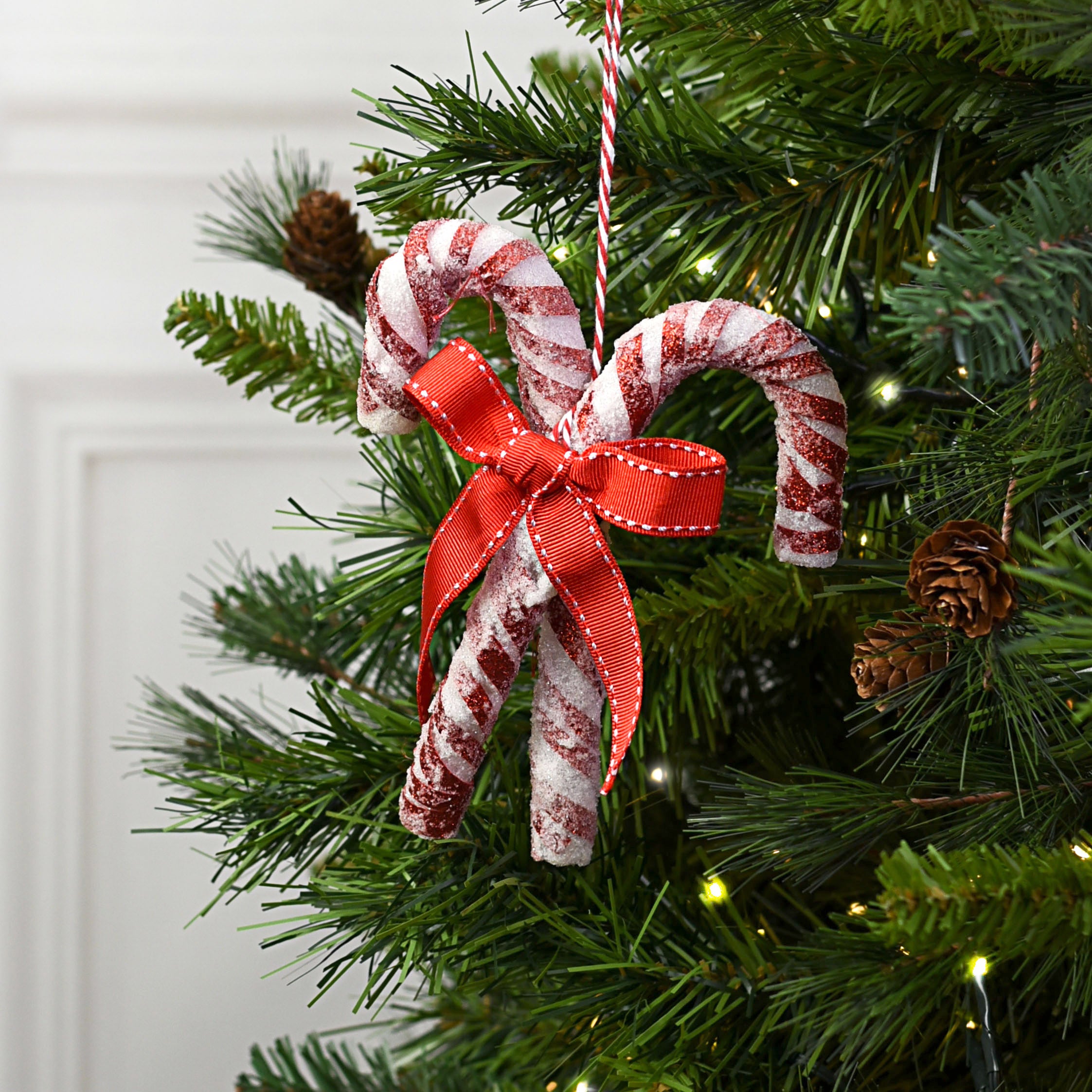 6" Peppermint Candy Canes Ornament Lifestyle Photo