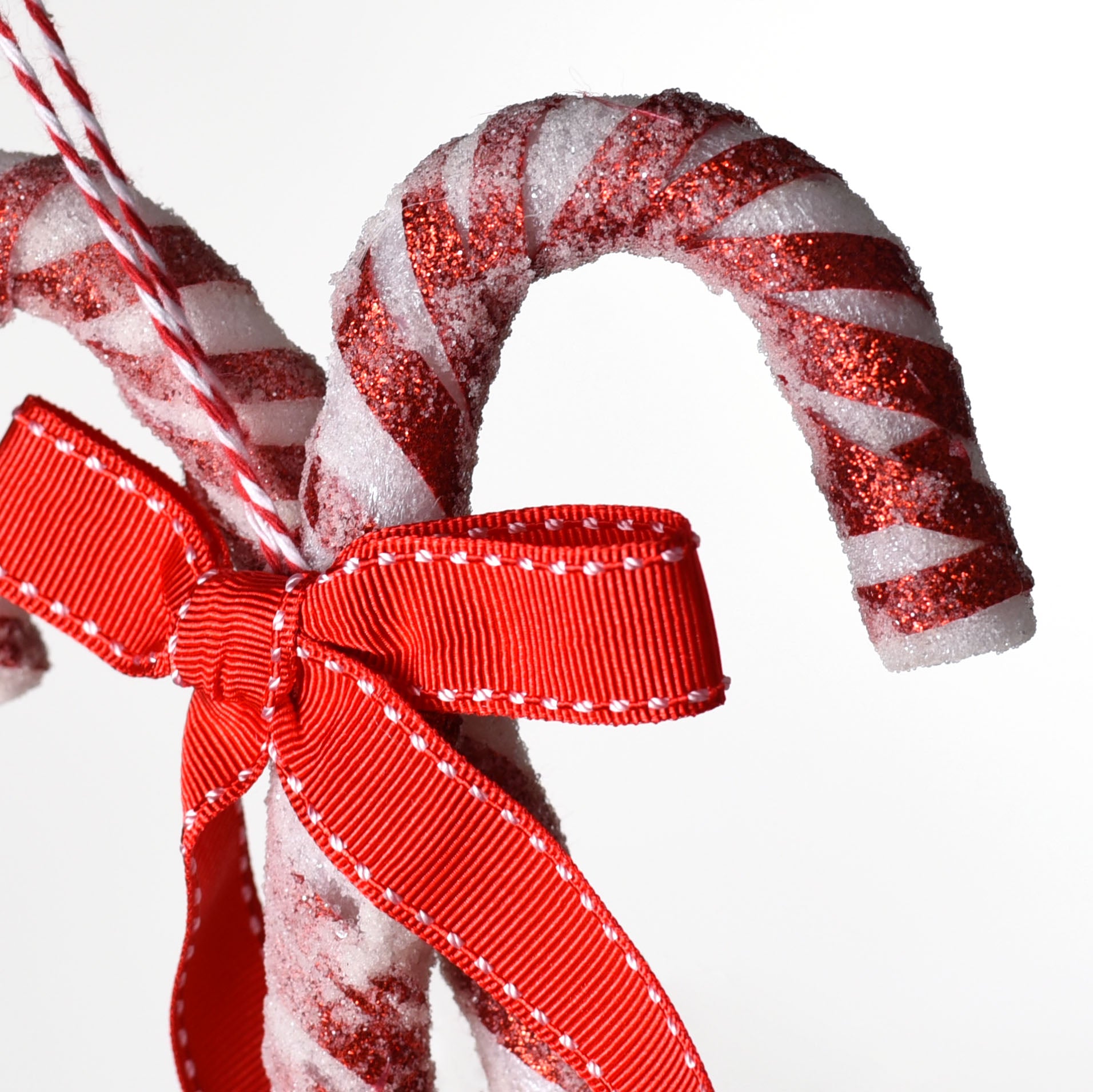 6" Peppermint Candy Canes Ornament detail photo 3