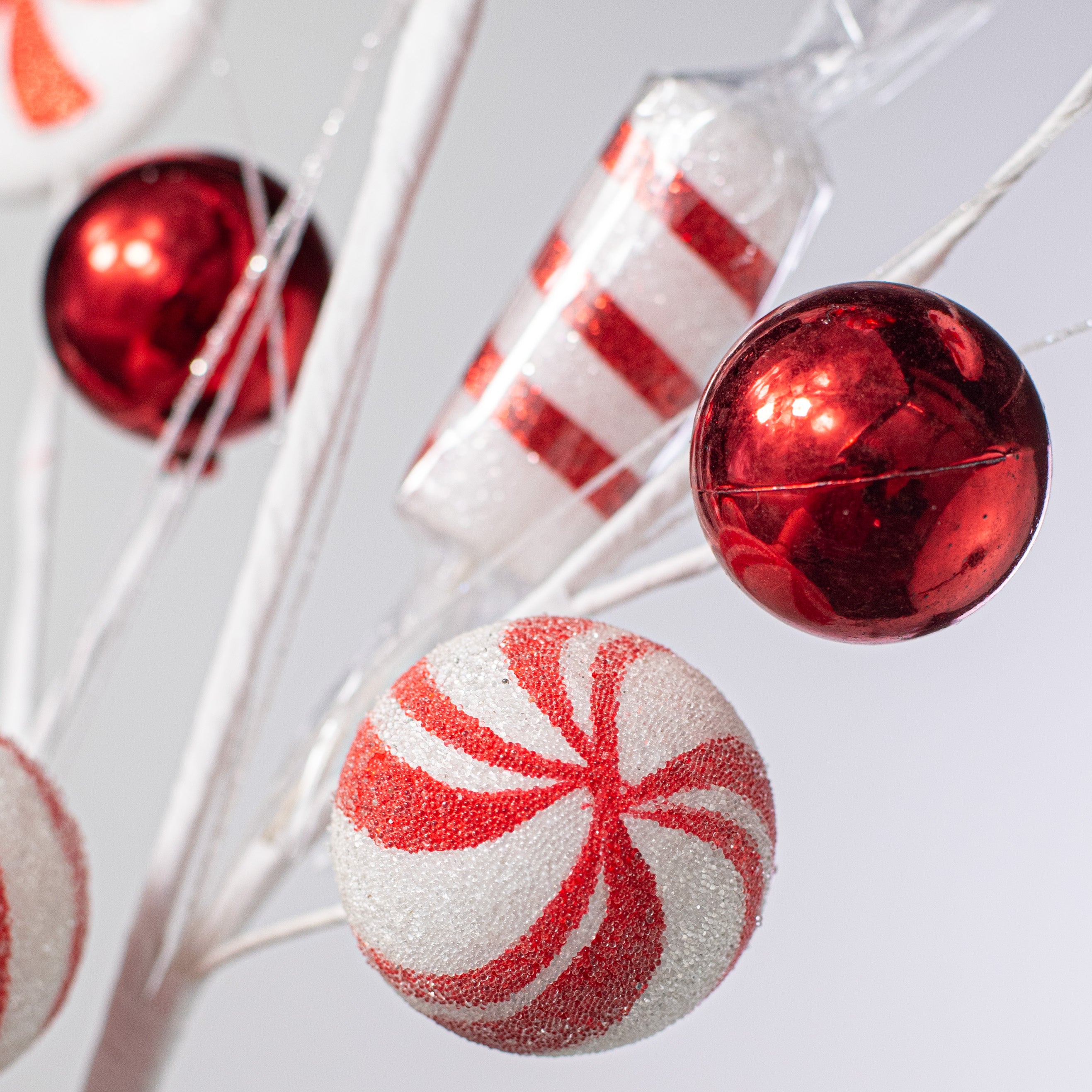 32" Peppermint Candy Spray: Red & White Lifestyle Photo