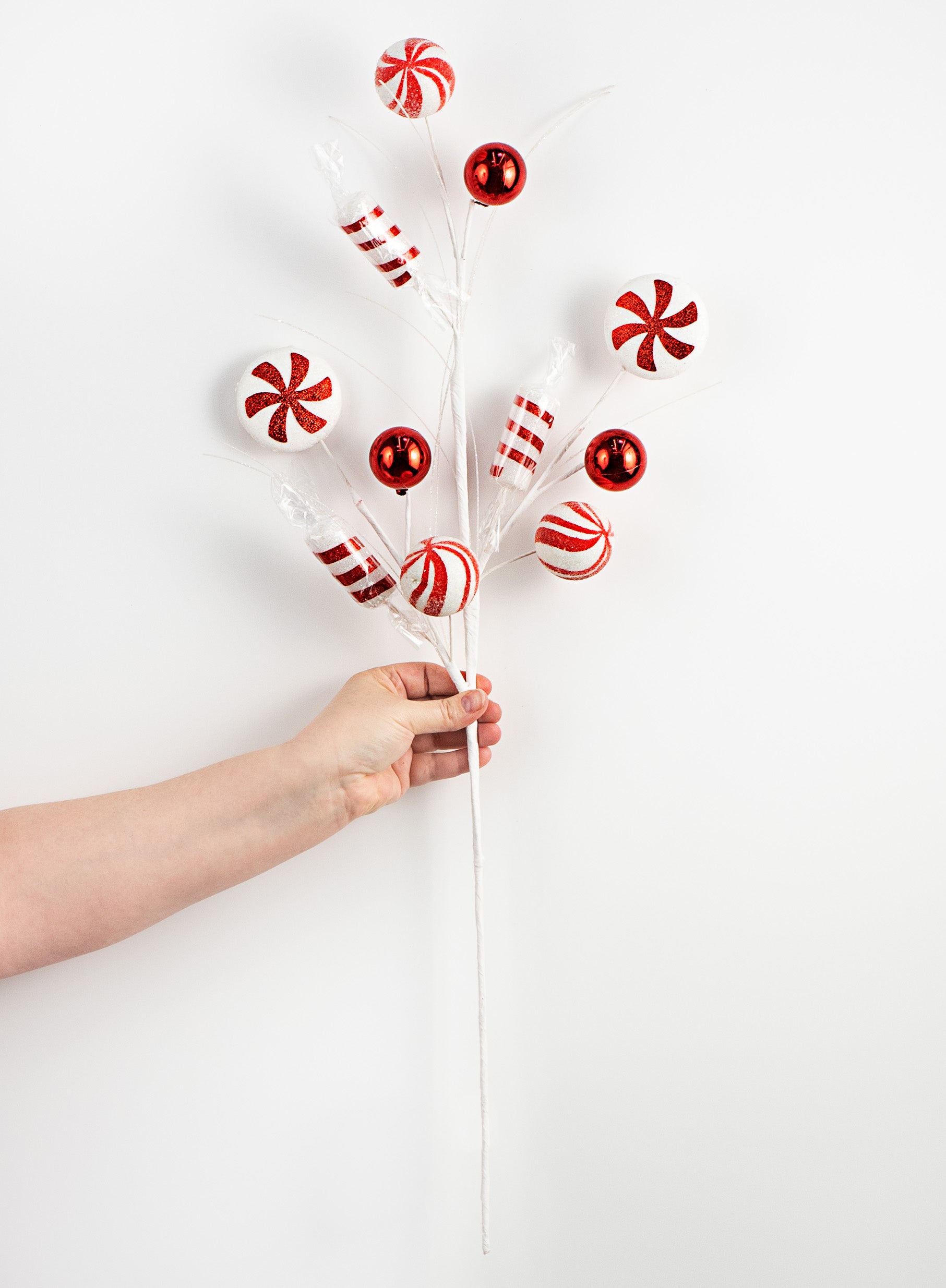 32" Peppermint Candy Spray: Red & White detail photo 3