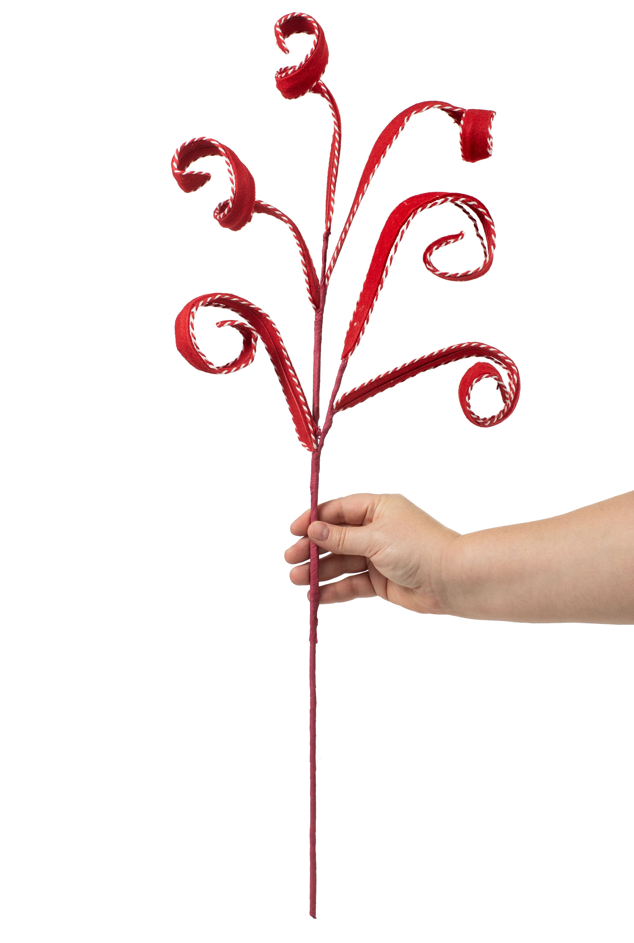 27" Peppermint Curly Felt Spray detail photo 3