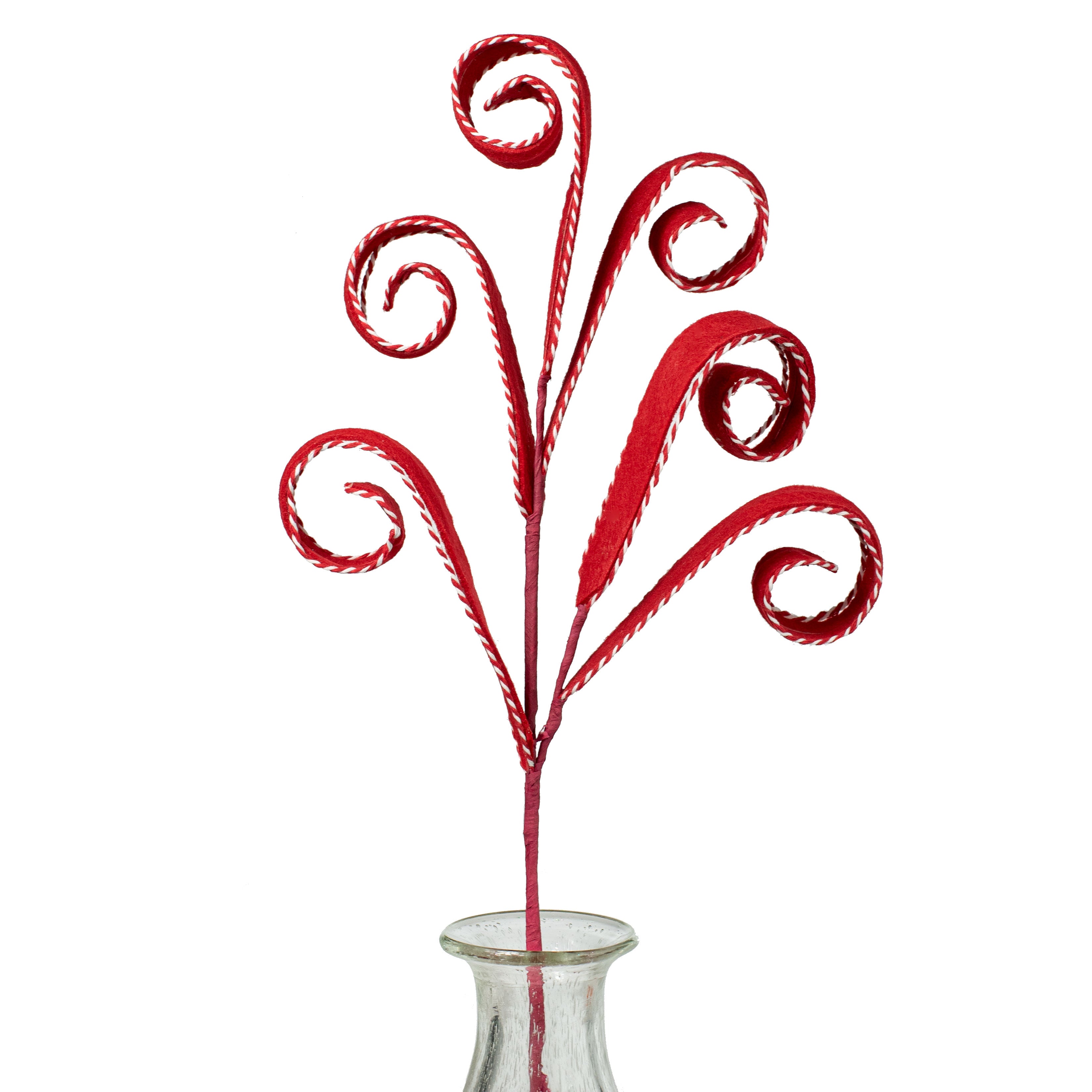 27" Peppermint Curly Felt Spray Item Number: 84130RD