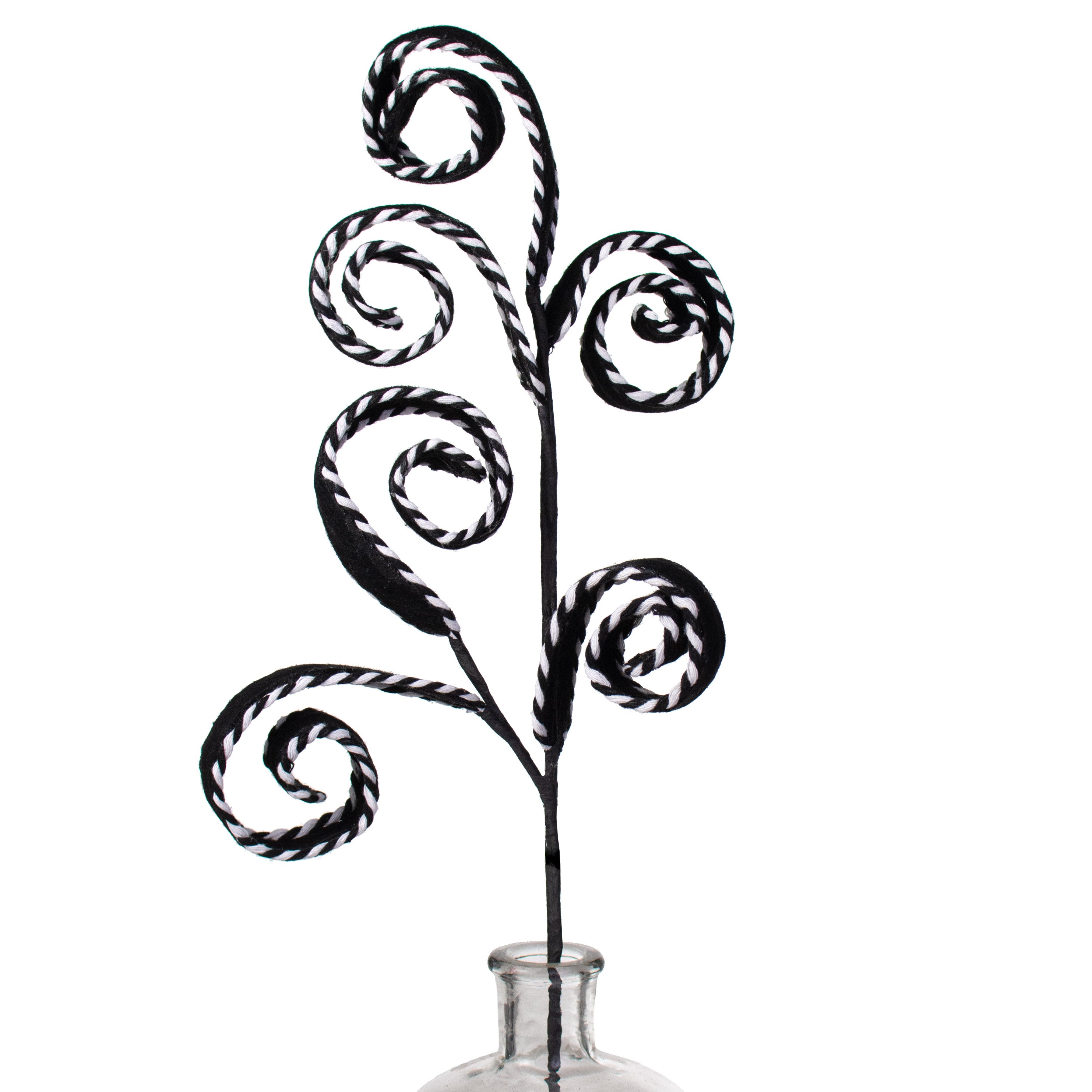 27" Peppermint Curly Felt Spray: Black & White Item Number: 84130BKWT