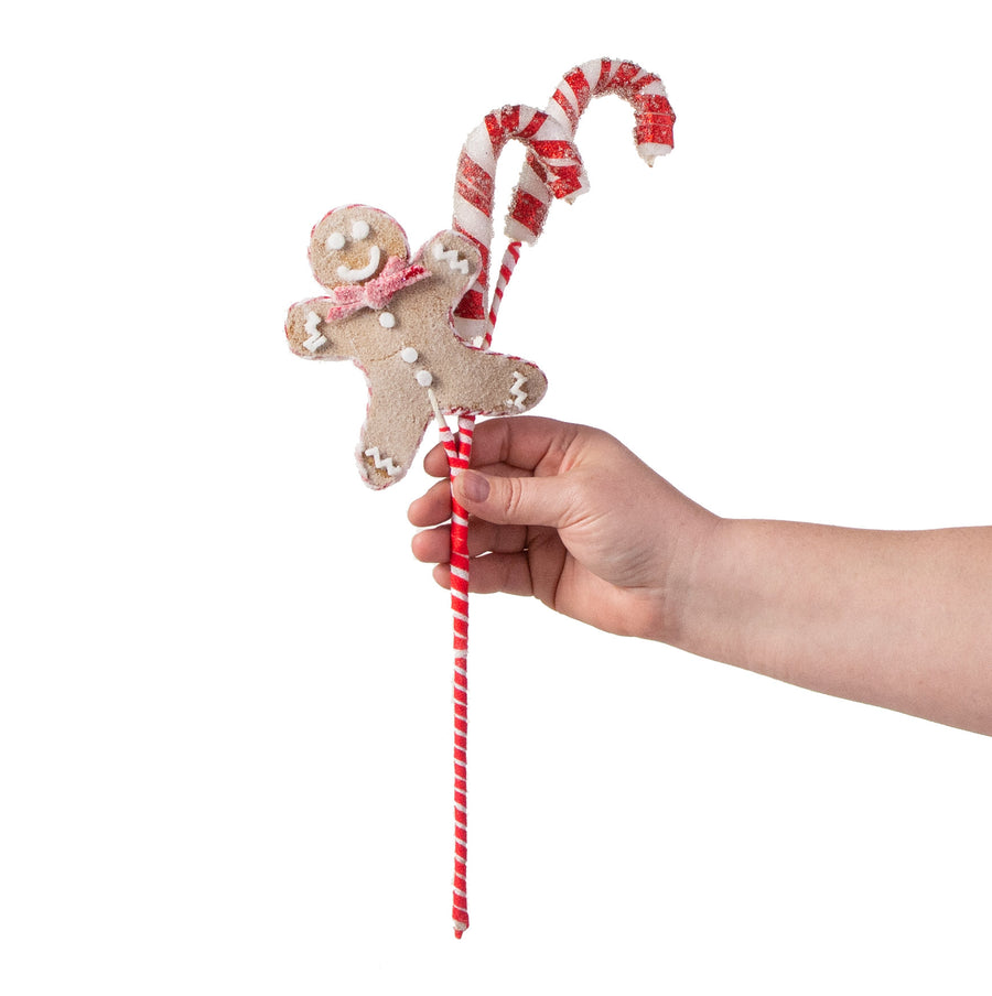 16" Peppermint Gingerbread Candy Cane Spray detail photo 3