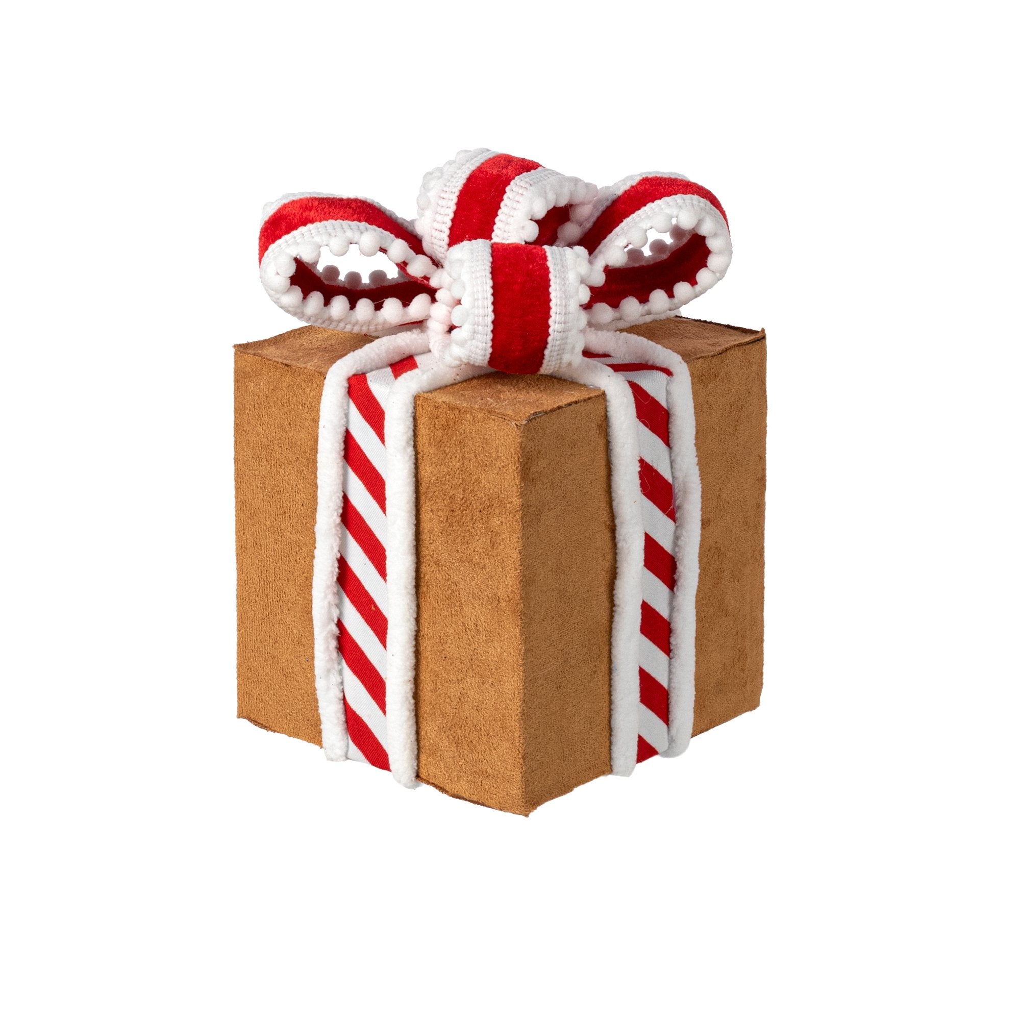 6" Peppermint Gingerbread Gift Box Decor: Small Item Number: 86695RDWTBN