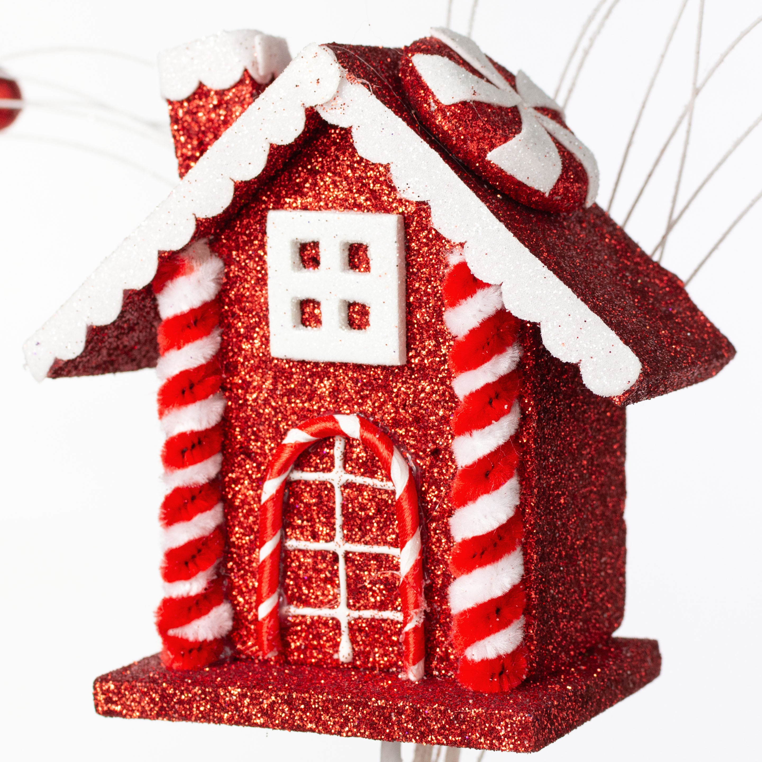 22" Peppermint Gingerbread House Spray Lifestyle Photo