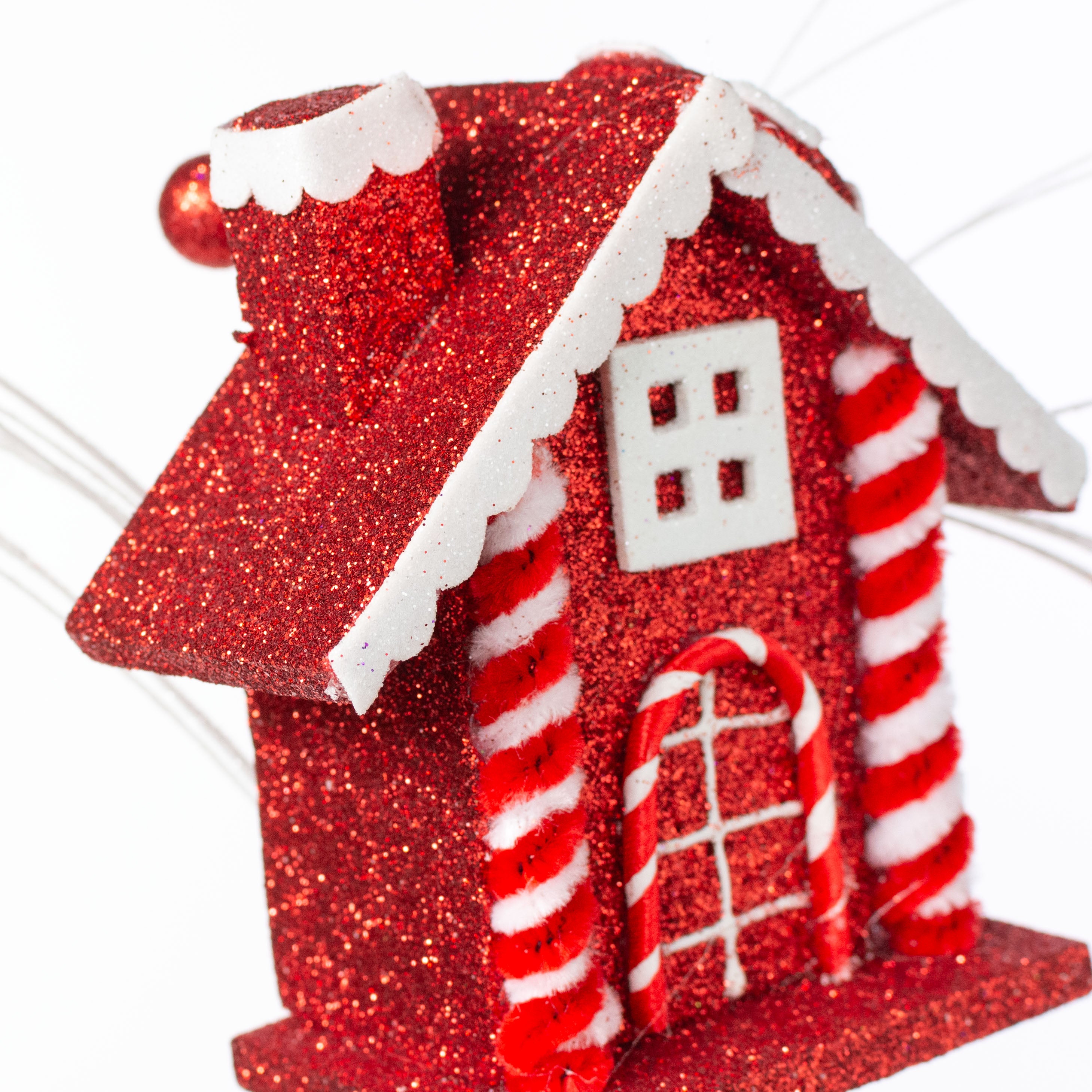 22" Peppermint Gingerbread House Spray detail photo 4