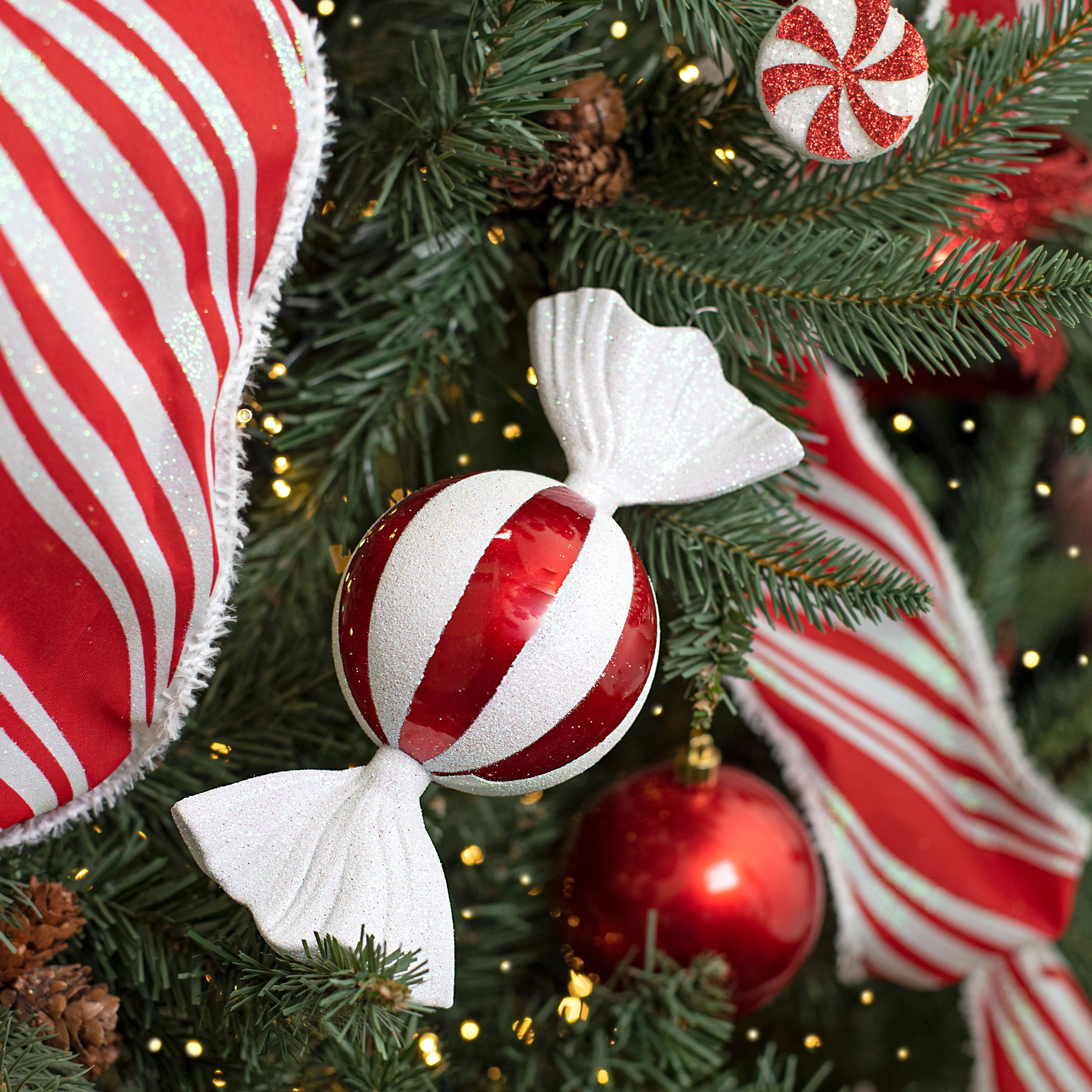 7.5" Peppermint Gumball Twist Ornament Lifestyle Photo