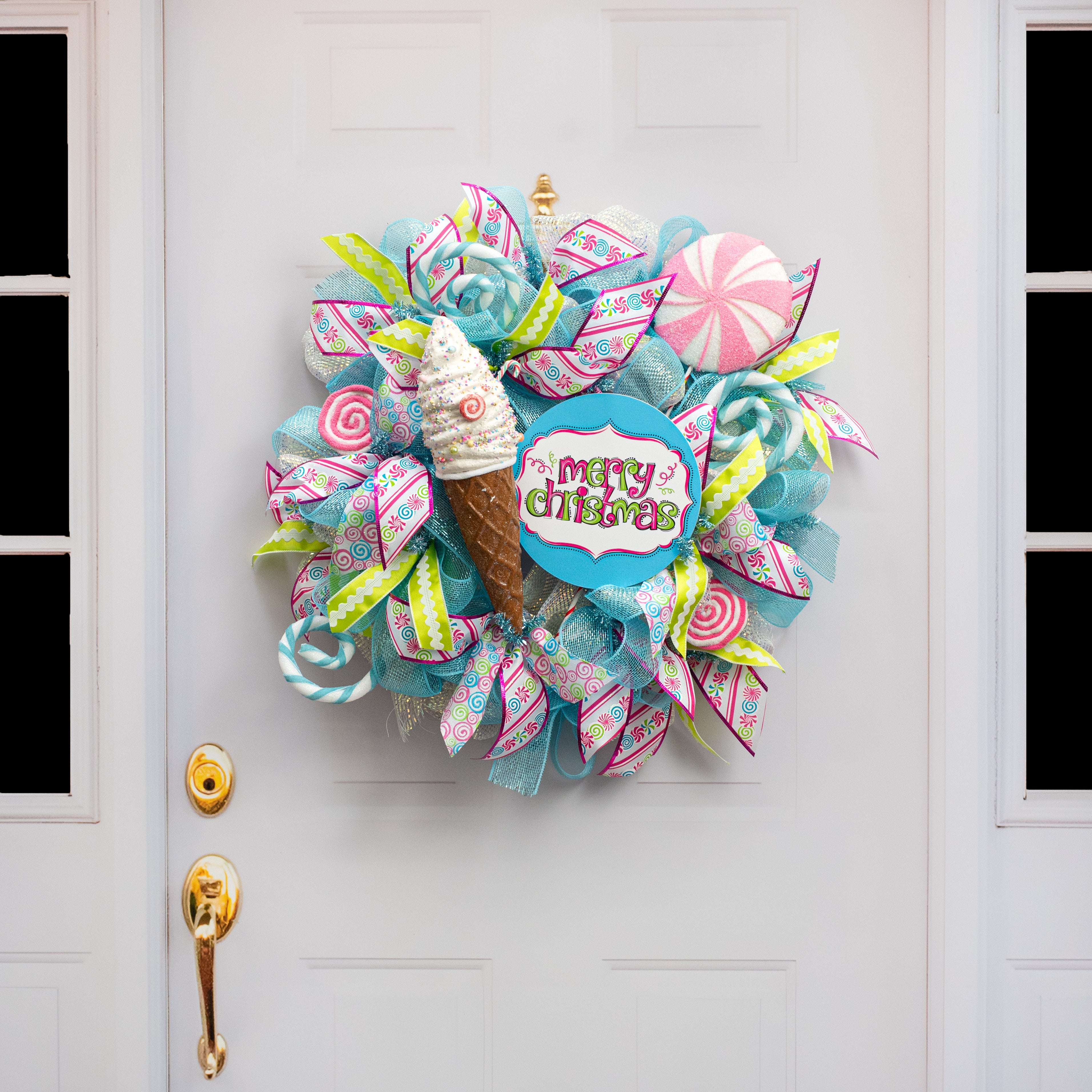 21" Peppermint Lollipop Spray: Pink detail photo 4