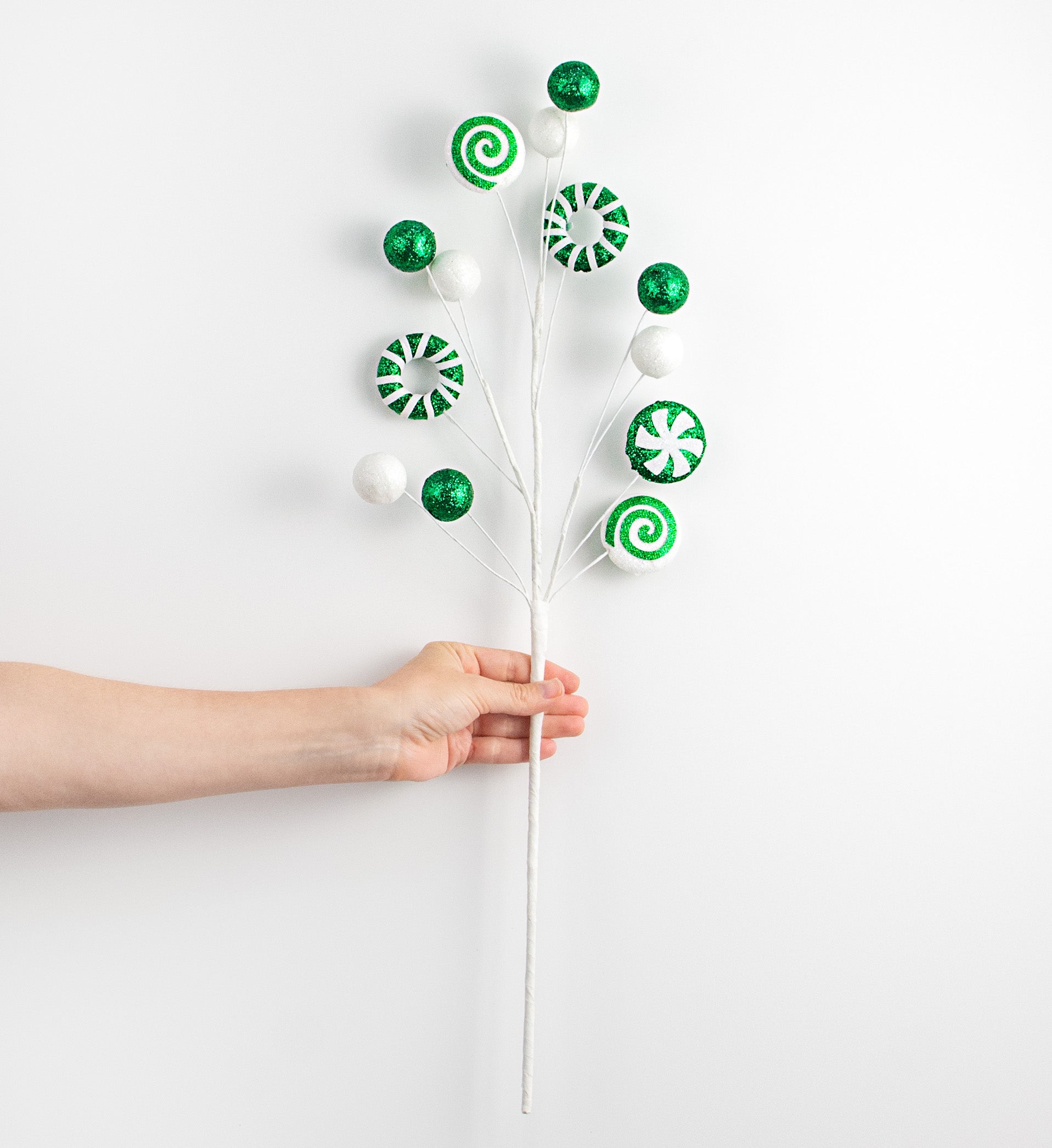 24" Peppermint Ring Candy Spray: Green detail photo 3