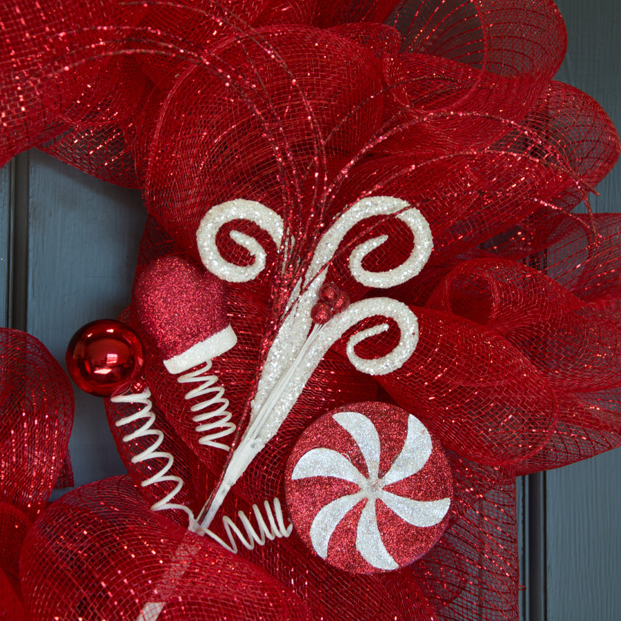 16" Peppermint Spiral Swirl Floral Pick detail photo 3