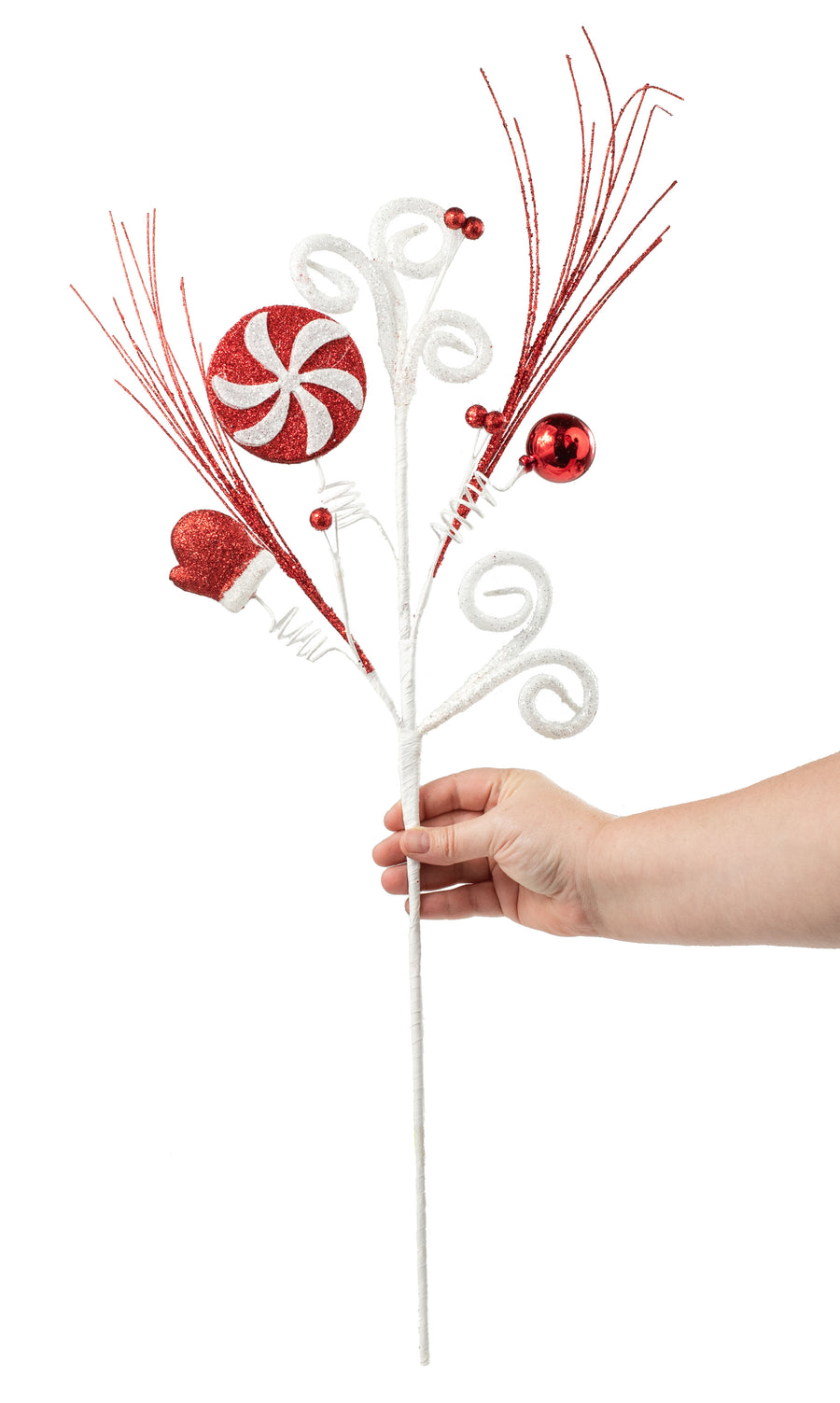 28" Peppermint Spiral Swirl Spray Lifestyle Photo