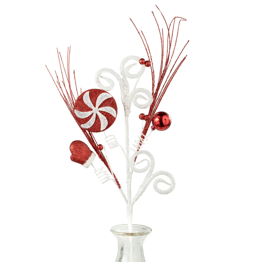 28" Peppermint Spiral Swirl Spray Item Number: 81882RDWT