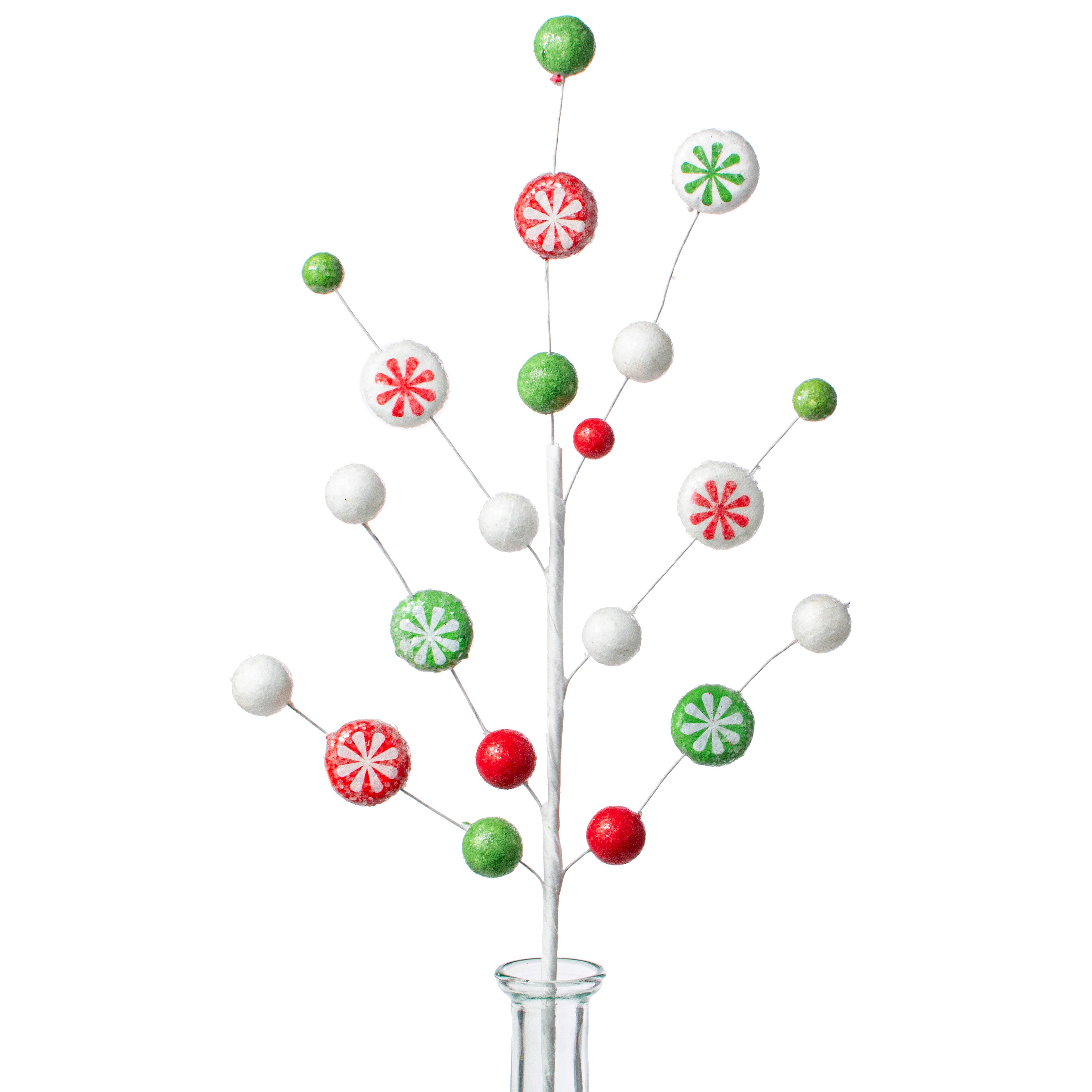 18" Peppermint Spray: Red, White, Green Item Number: 157405