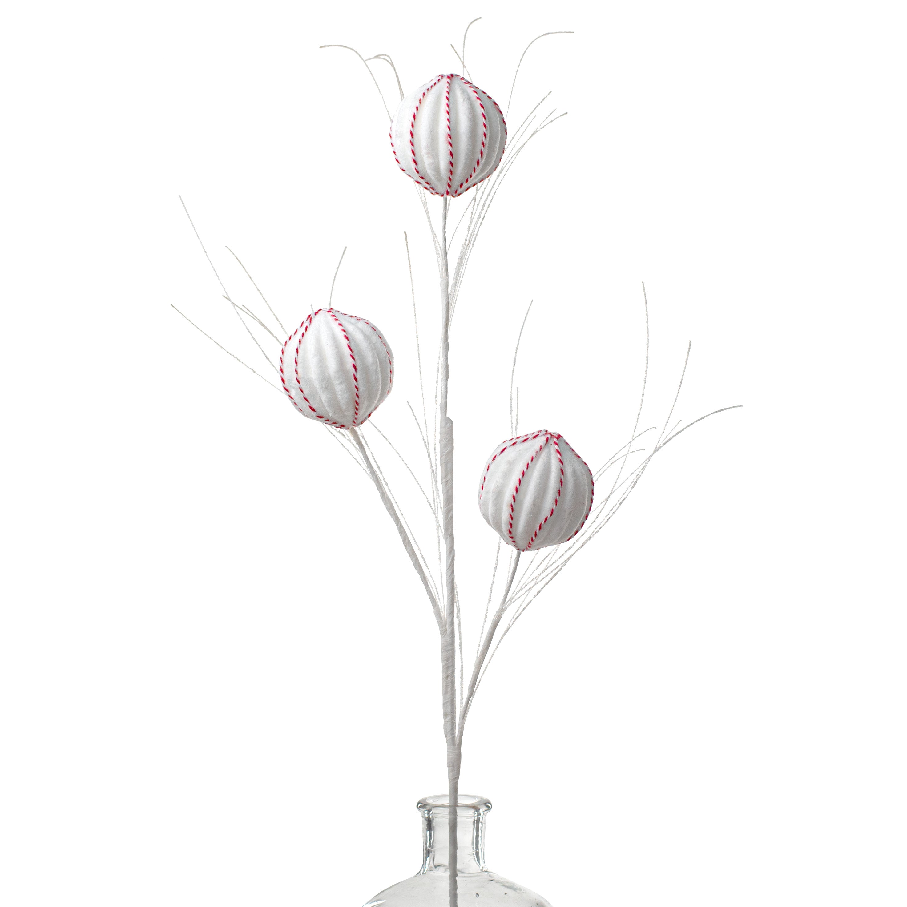 27" Peppermint Striped Meringue Ball Spray Item Number: 134185