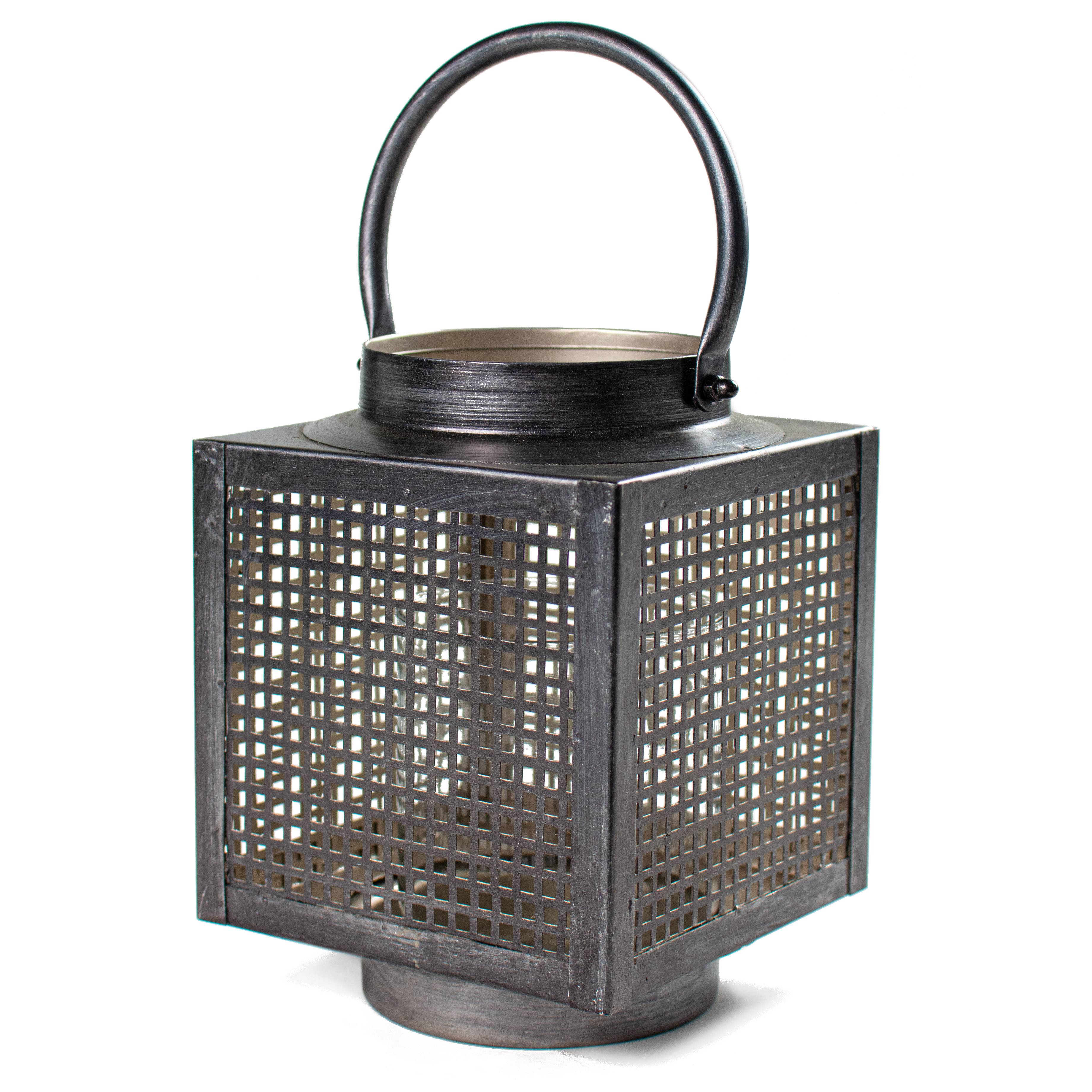 8.5" Pewter Tin Lantern: Square Item Number: MM9109