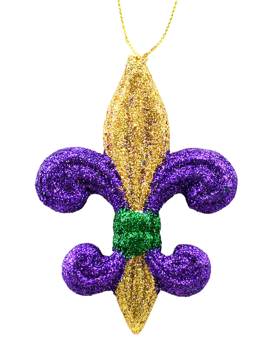 4" PGG Glitter Fleur de Lis Ornament detail photo 3