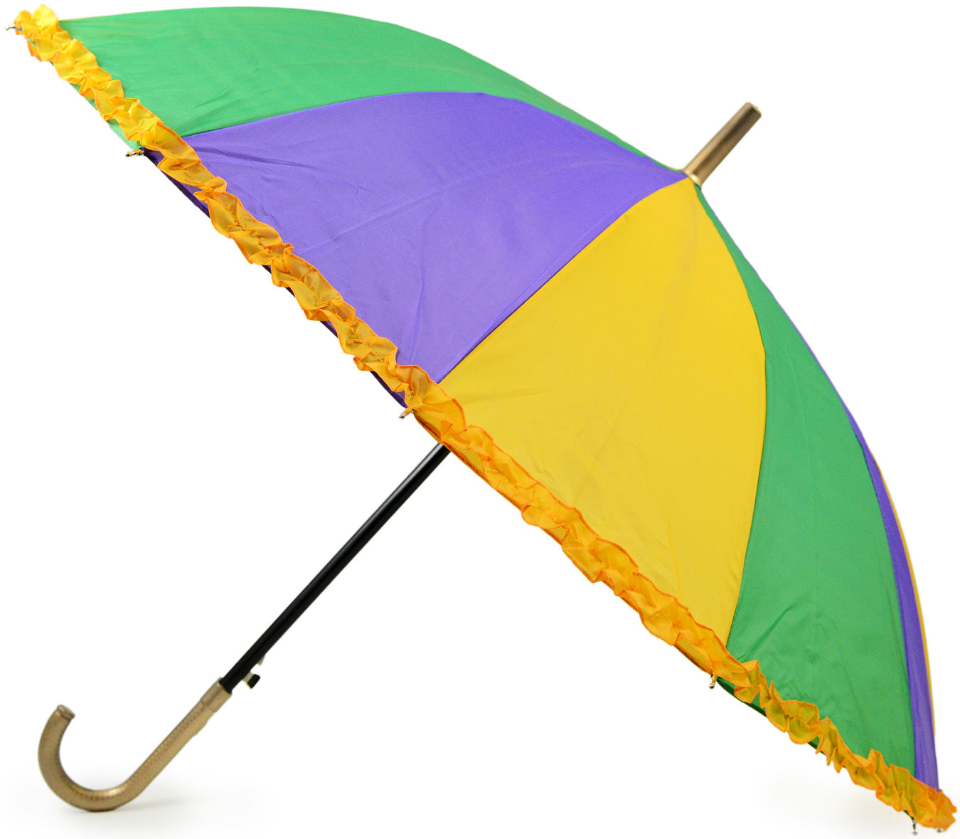 21" PGY Ruffle Umbrella Item Number: 7131-MARDI GRAS