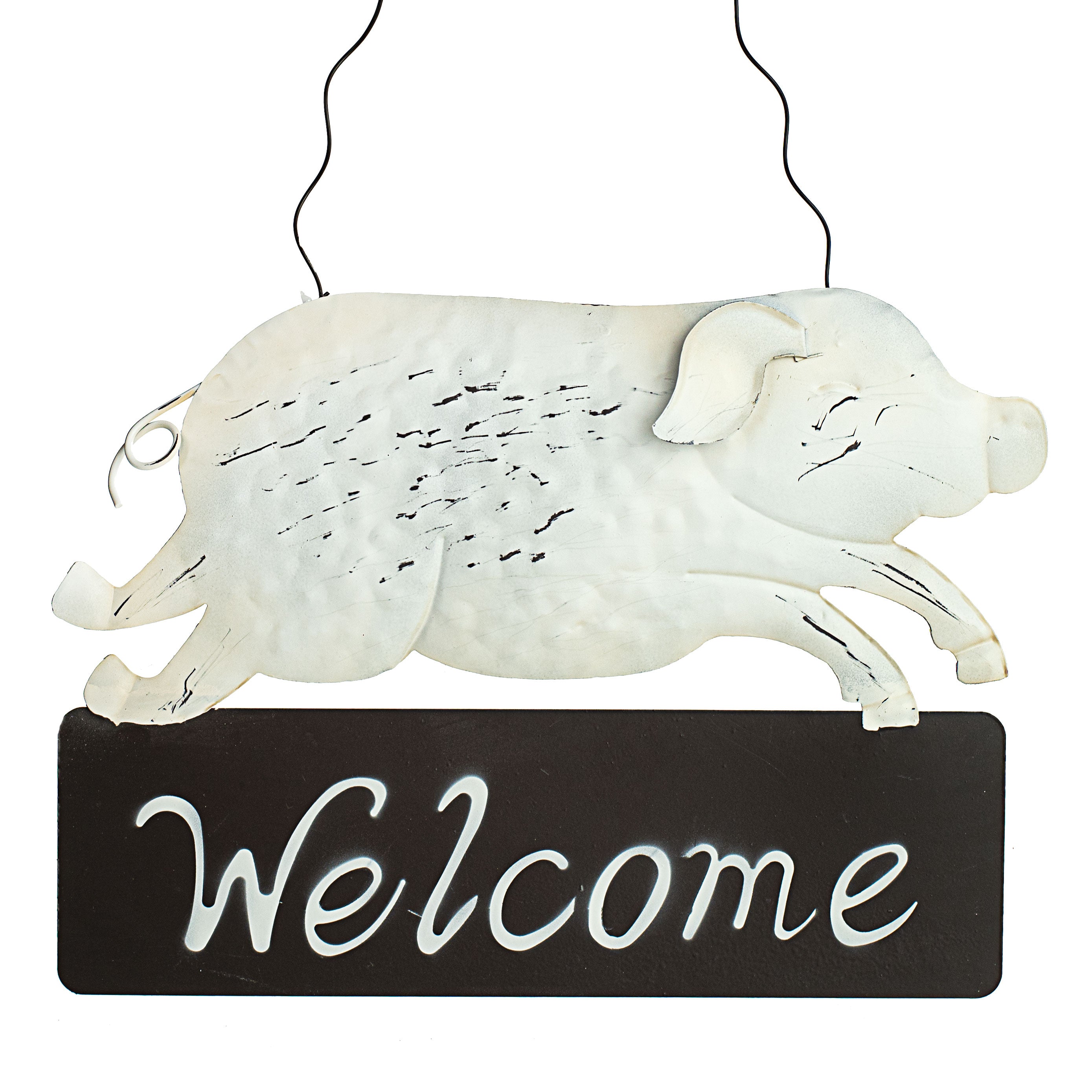 15" Piglet Welcome Metal Sign Item Number: 62747WT
