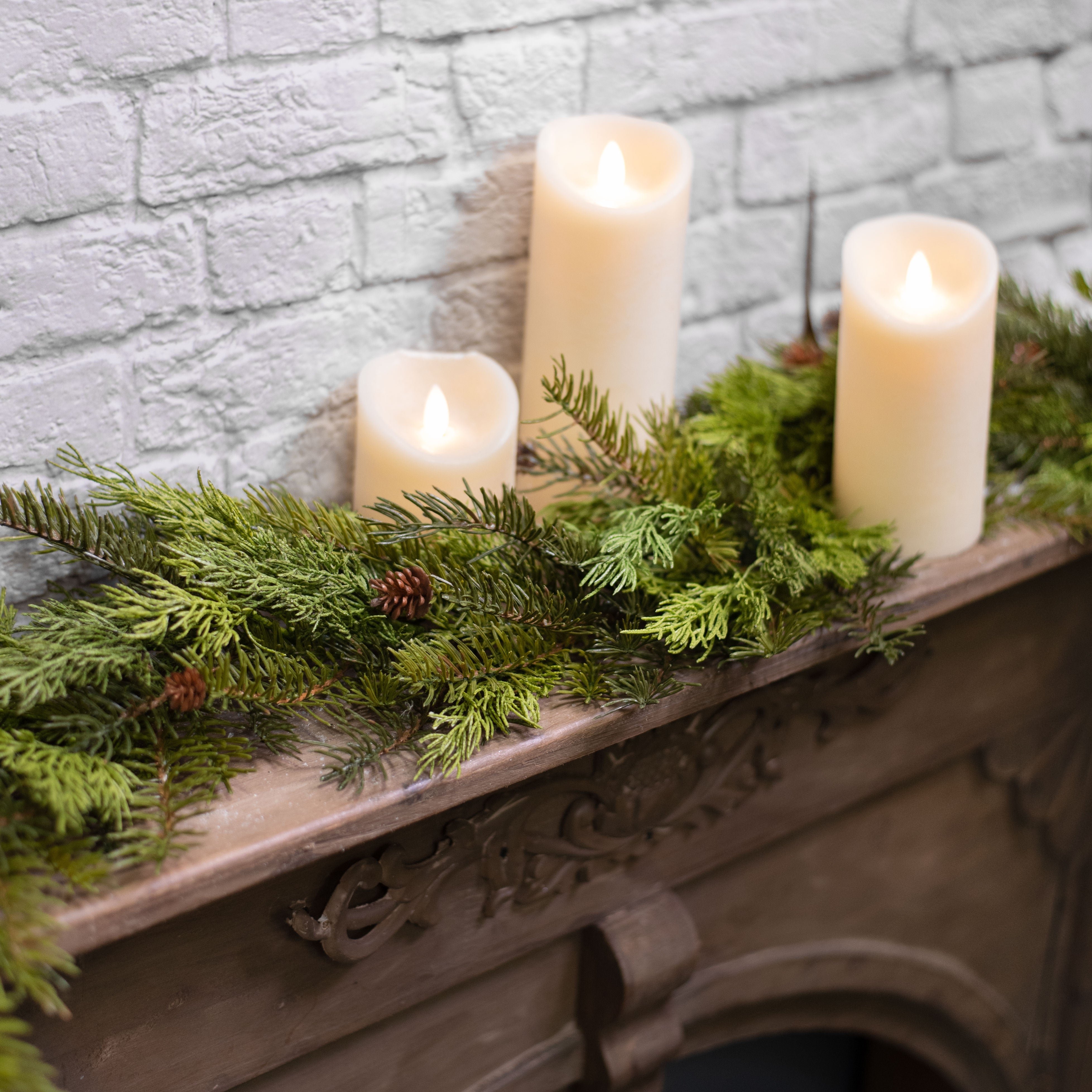 6' Pine Cedar Pinecone Garland Lifestyle Photo