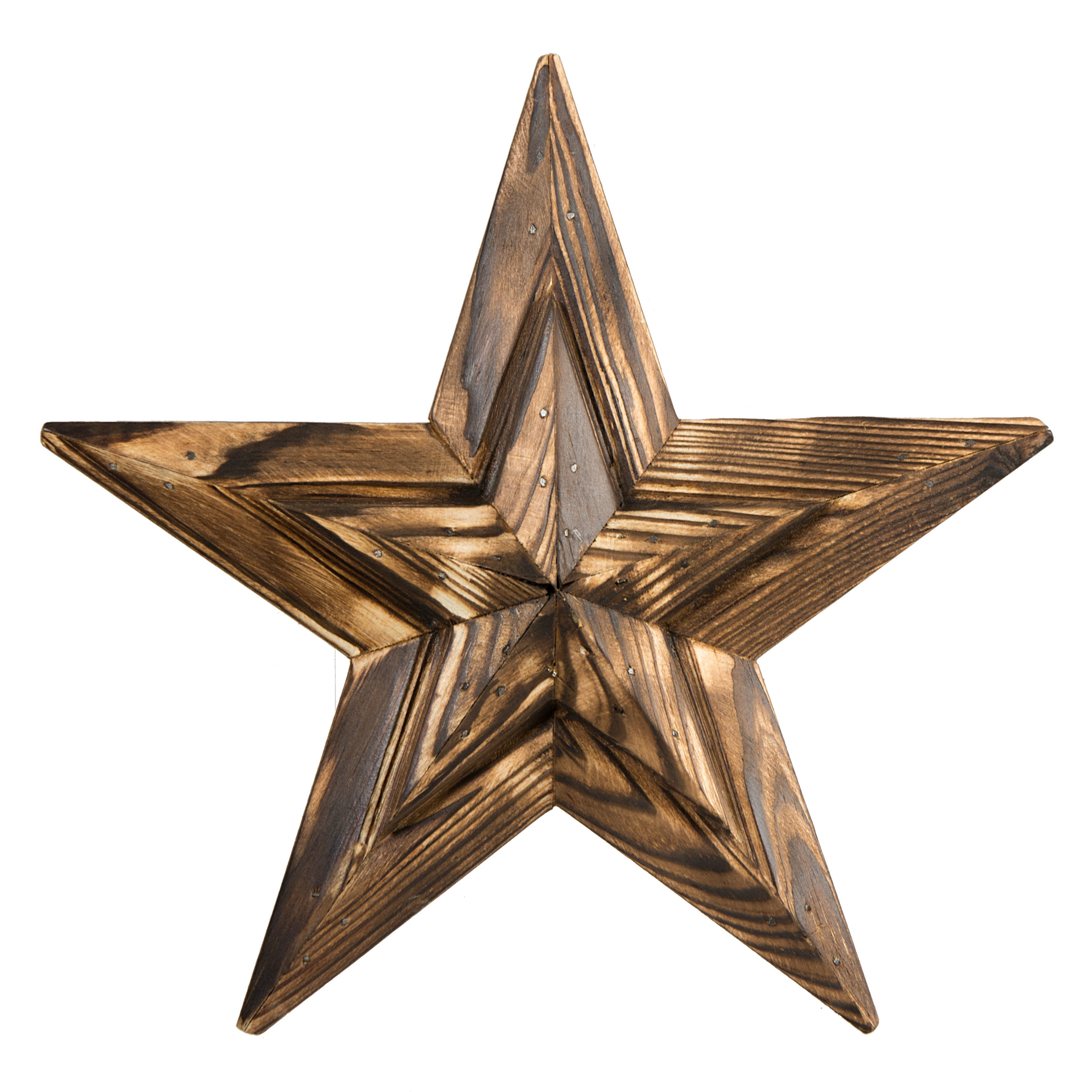 9" Pine Double Layer Star Ornament: Burnt Brown Item Number: XA1019