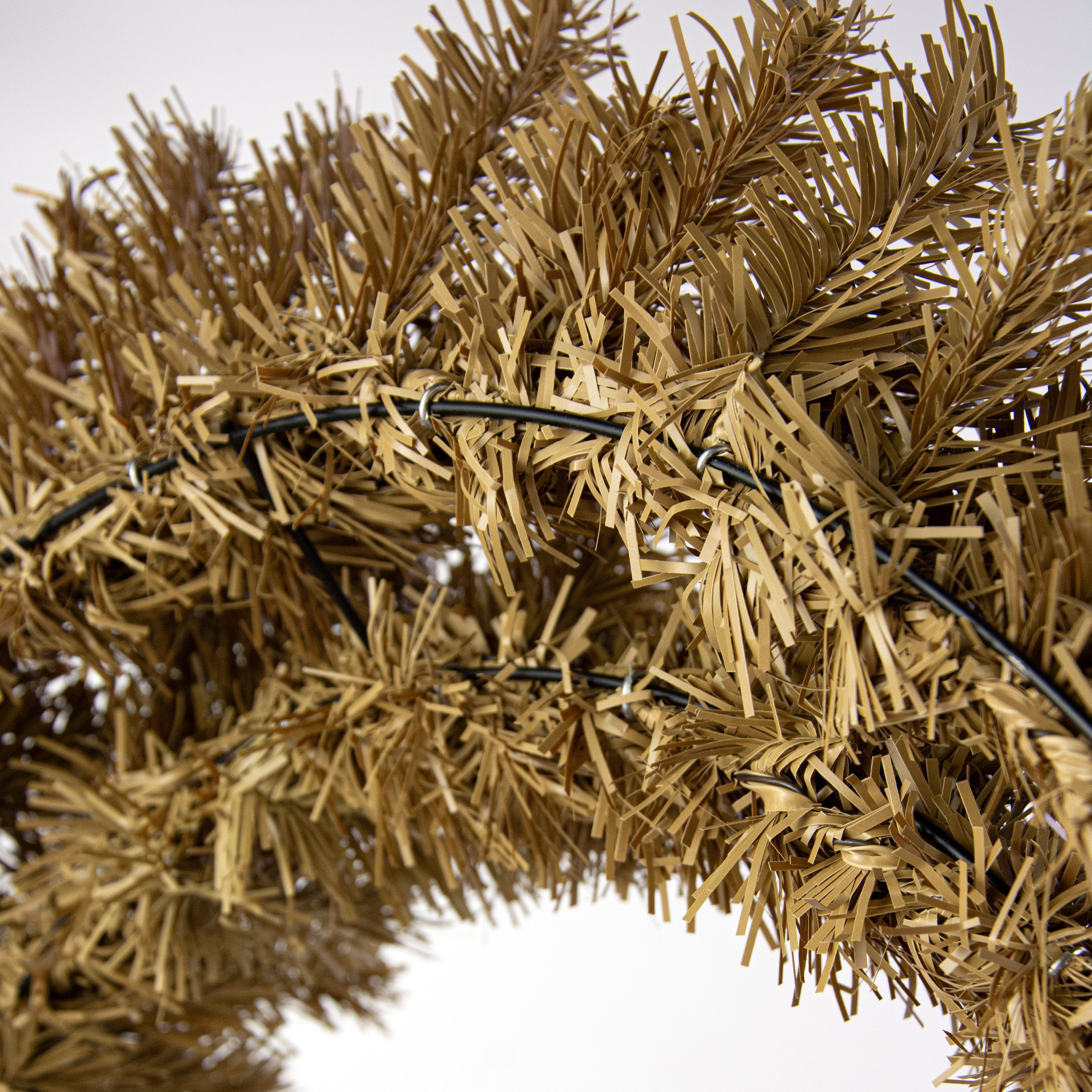 30" Pine PVC Wreath: Burlap Tan (280 Tips) detail photo 4