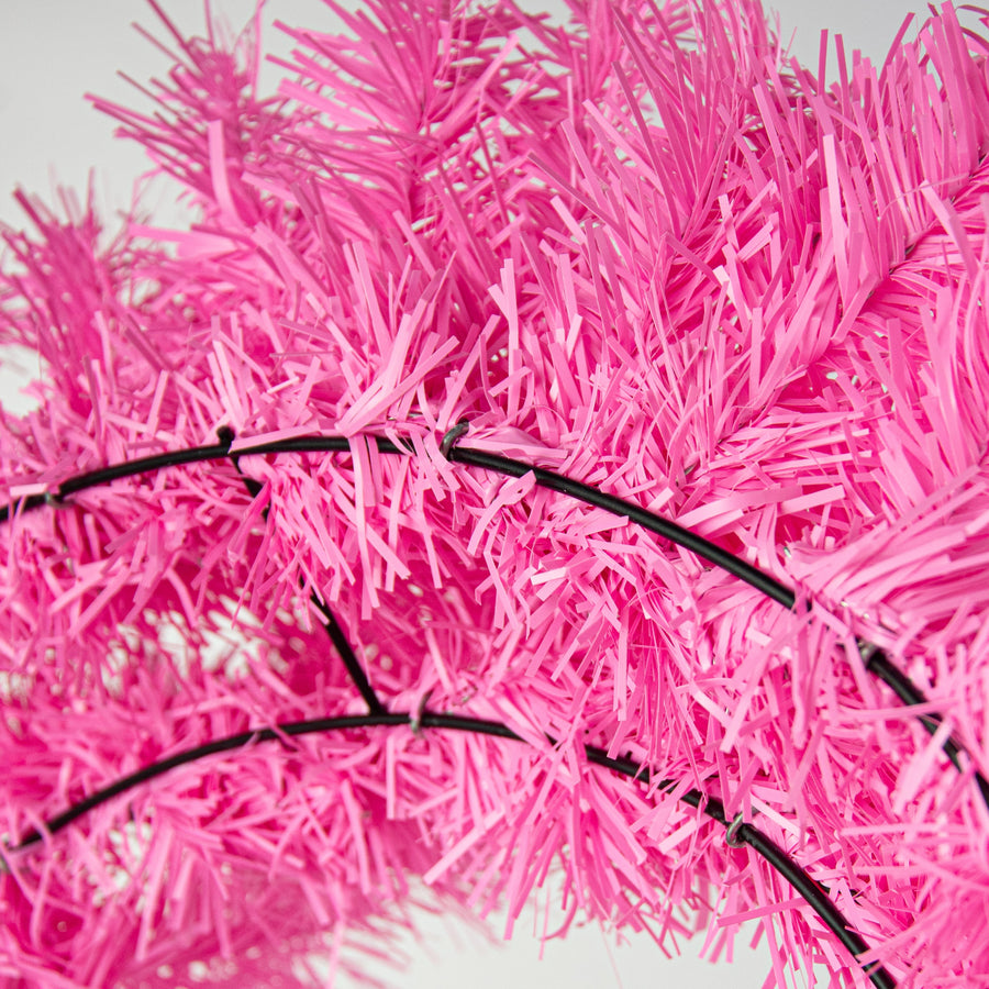 24" Pine PVC Wreath: Pink (180 Tips) detail photo 4