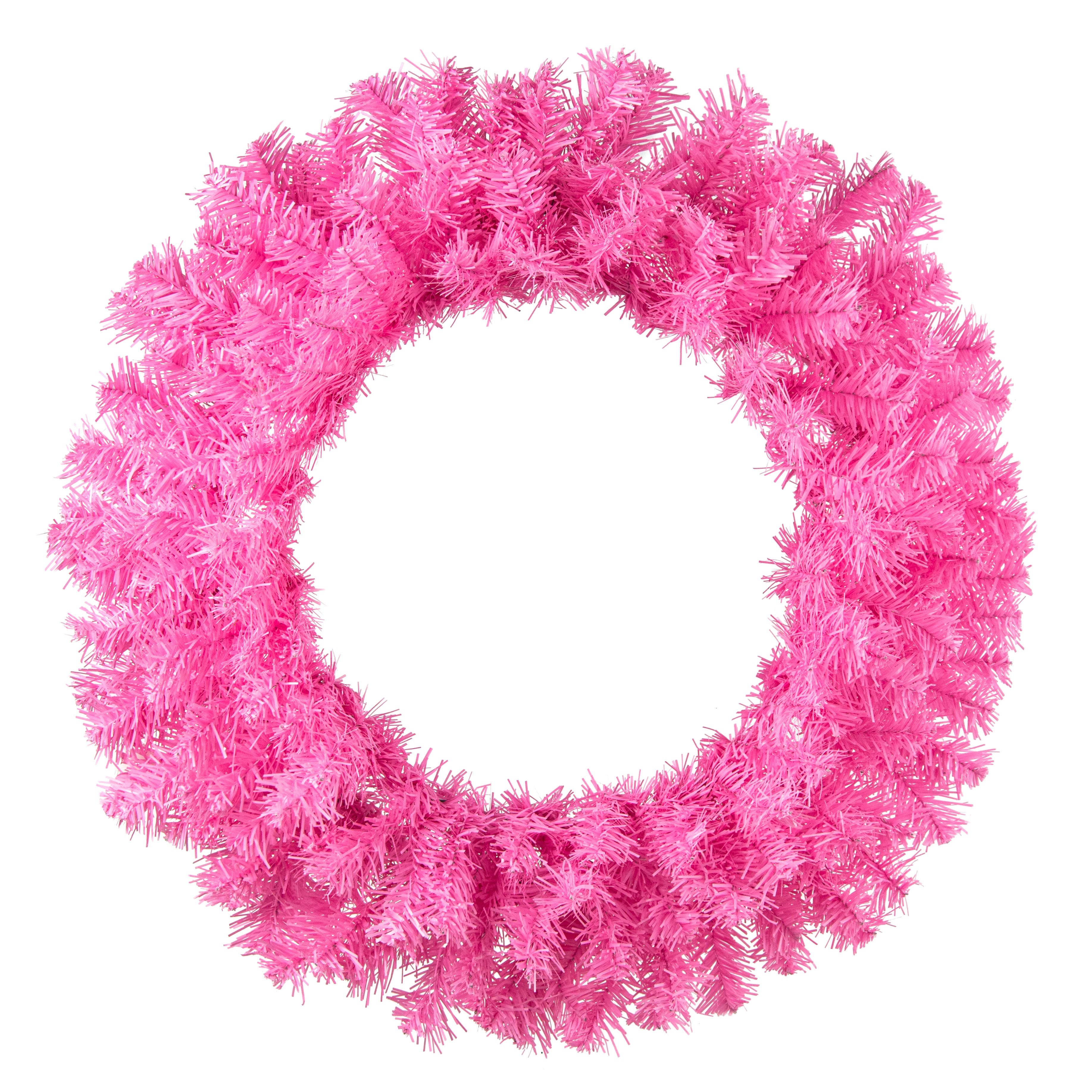 24" Pine PVC Wreath: Pink (180 Tips) Item Number: XX962322