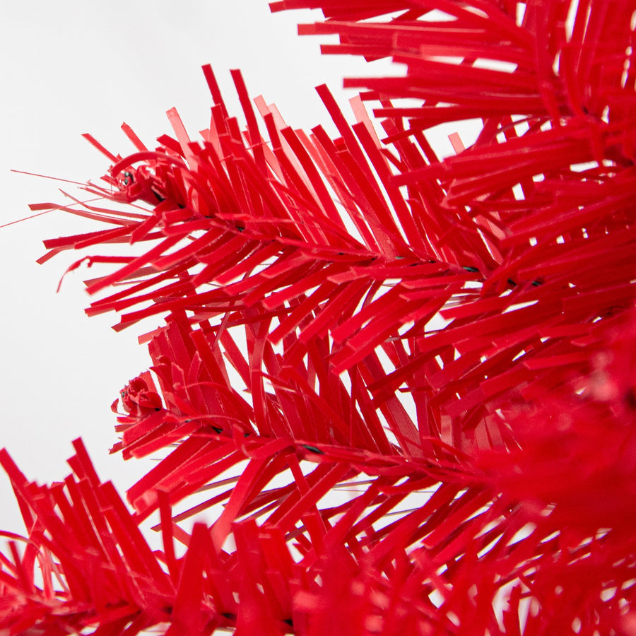 24" Pine PVC Wreath: Red (180 Tips) detail photo 3
