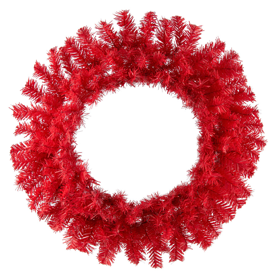 24" Pine PVC Wreath: Red (180 Tips) Item Number: XX962324