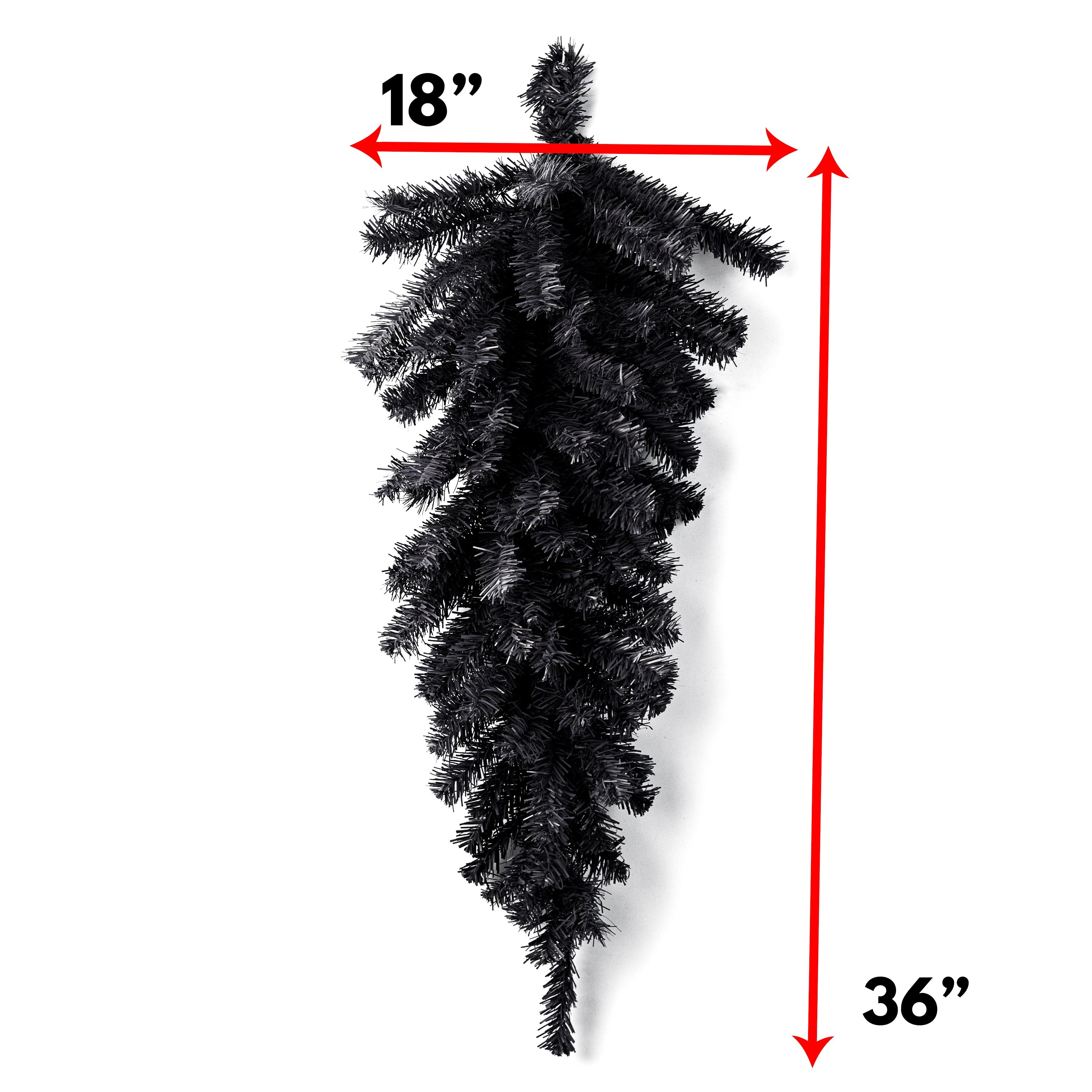 36" Pine Teardrop Swag: Black (90 Tips) detail photo 3