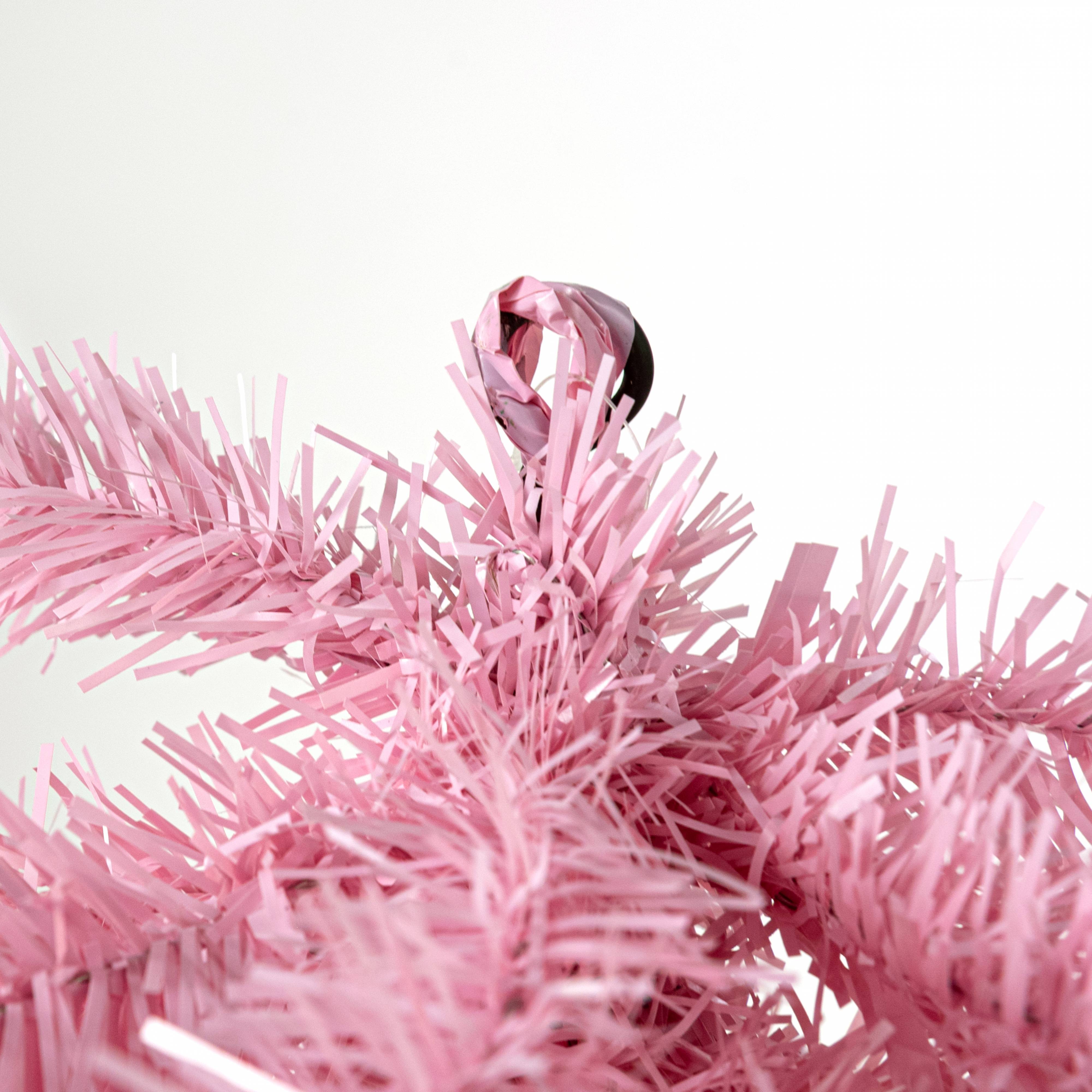 32" Pine Teardrop Swag: Pink detail photo 3