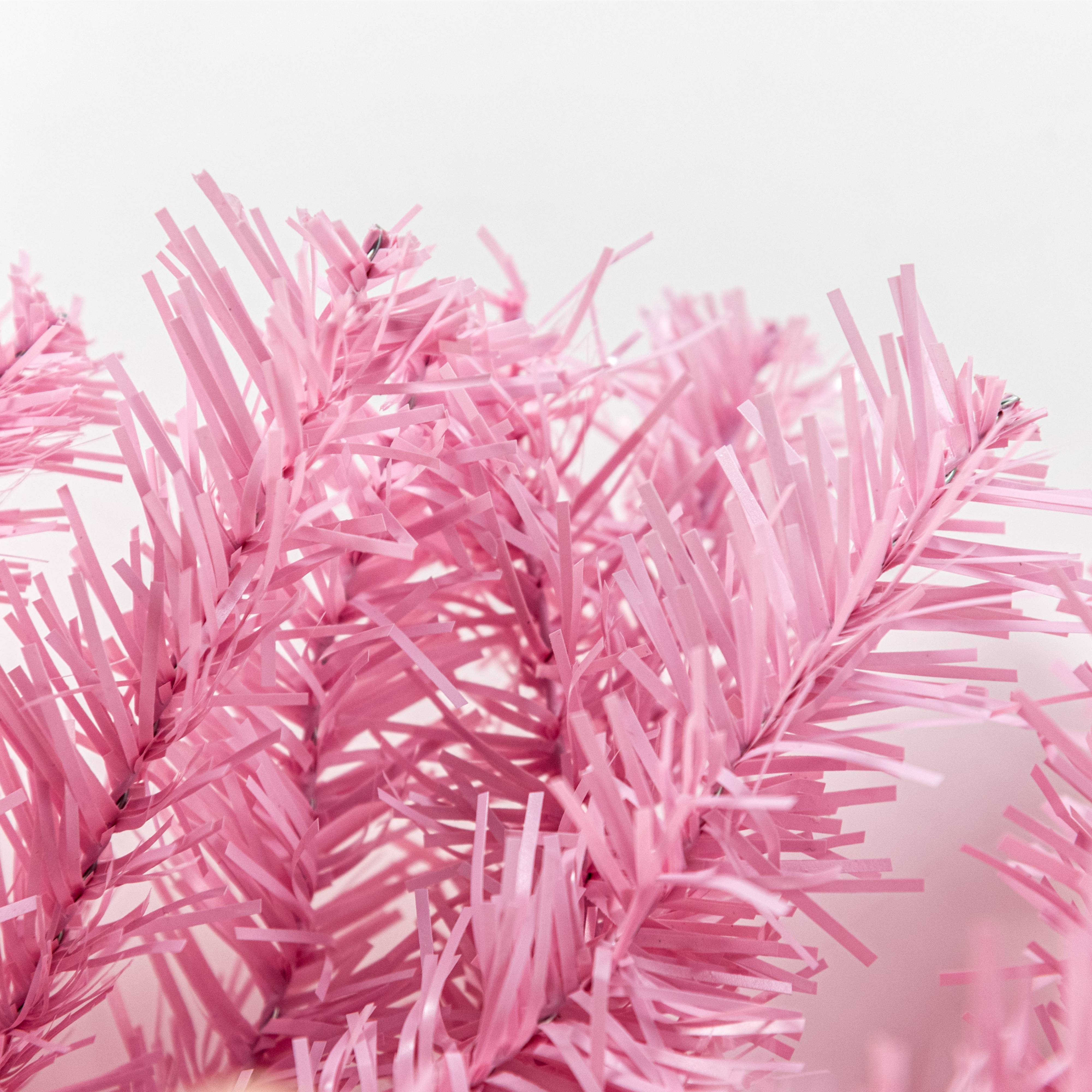 32" Pine Teardrop Swag: Pink detail photo 4