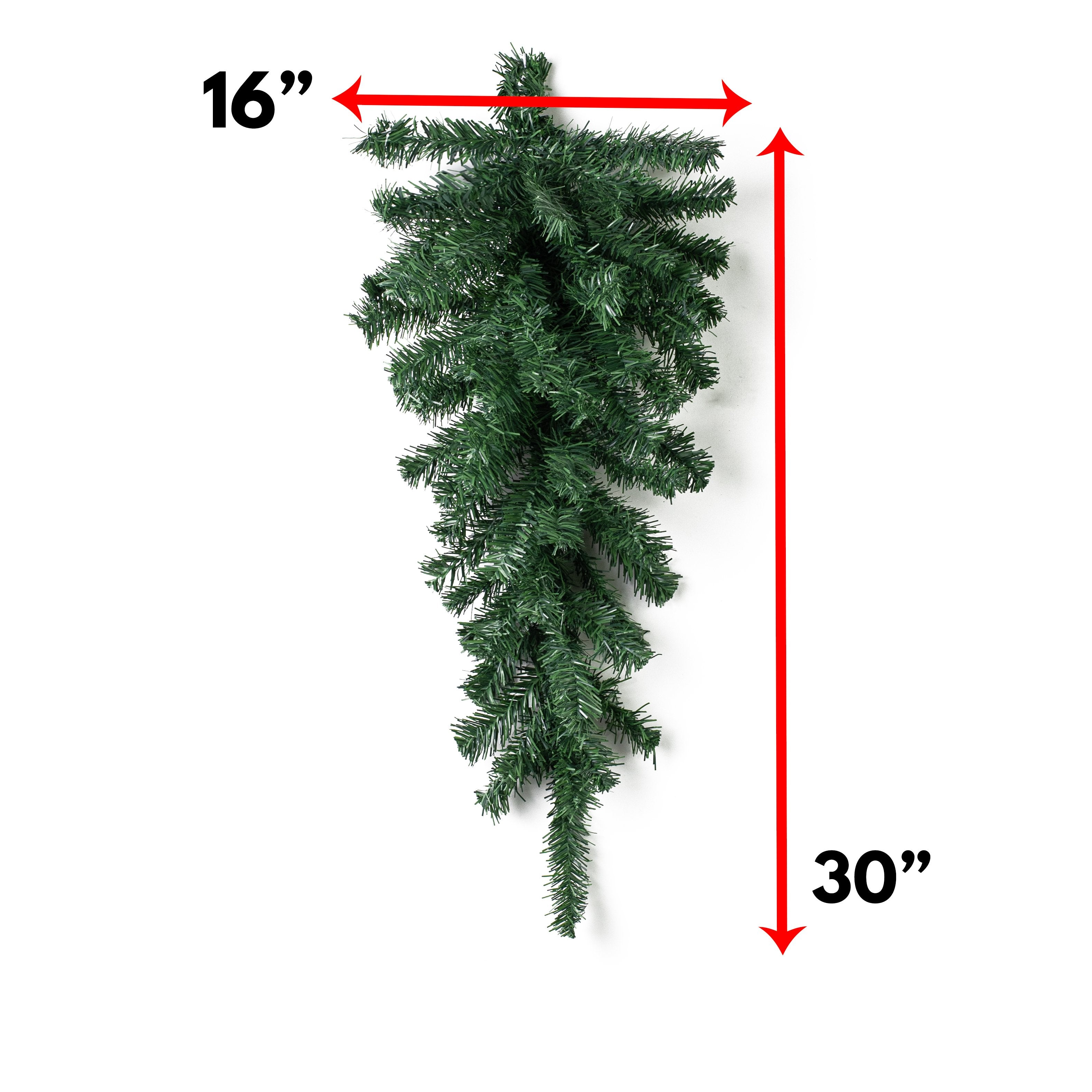 30" Pine Teardrop Swag: Two-Tone Green (70 Tips) detail photo 3