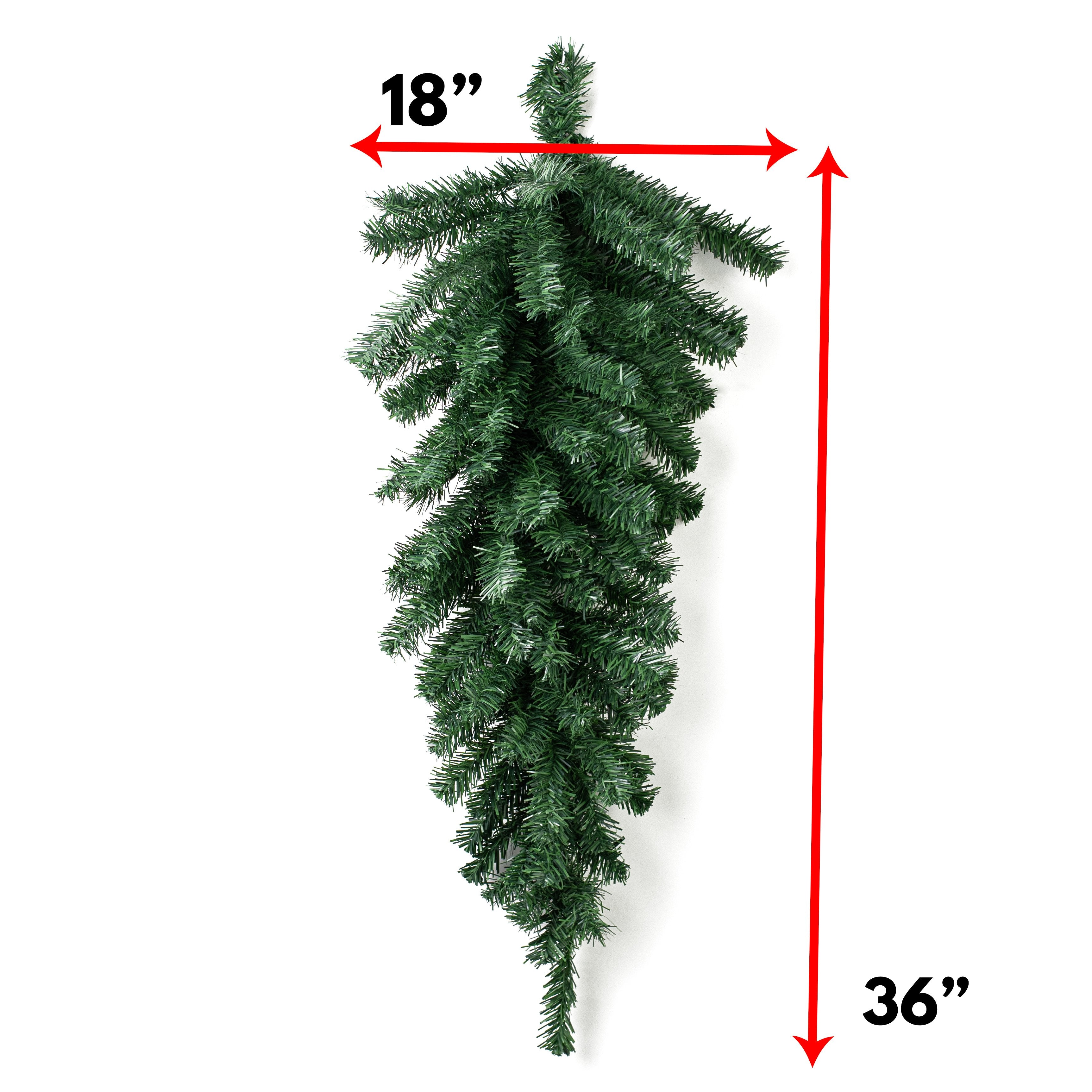 36" Pine Teardrop Swag: Two-Tone Green (90 Tips) detail photo 3