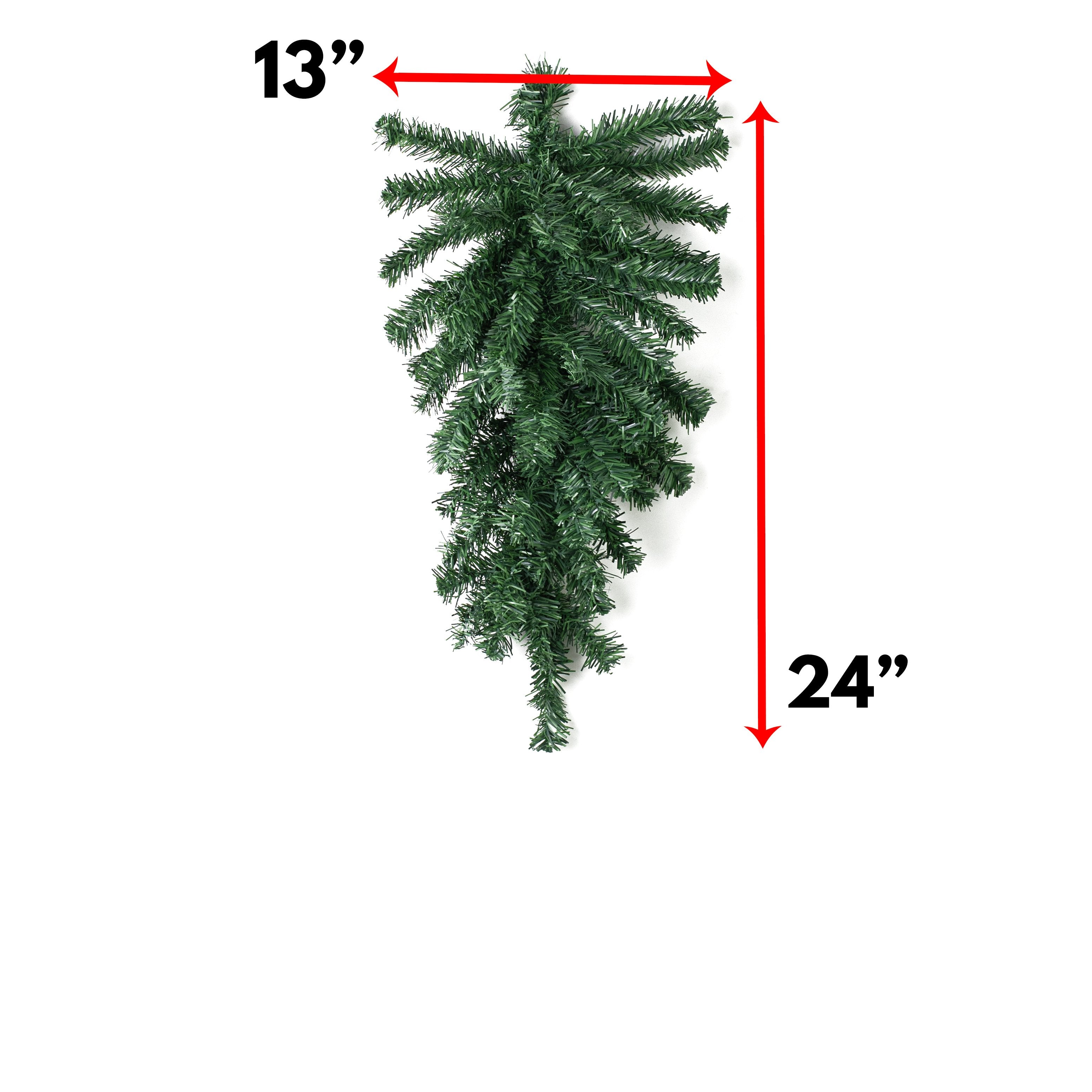 24" Pine Teardrop Swag: Two-Tone Green (55 Tips) detail photo 3