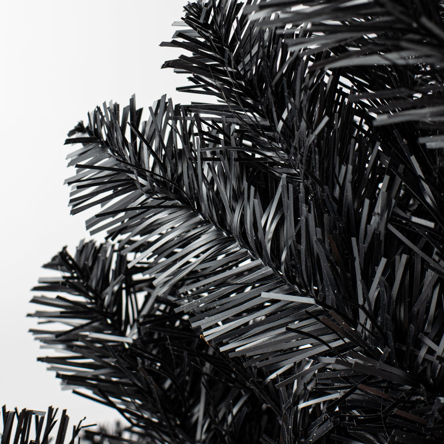 32" Pine Tinsel Teardrop Swag: Black detail photo 4