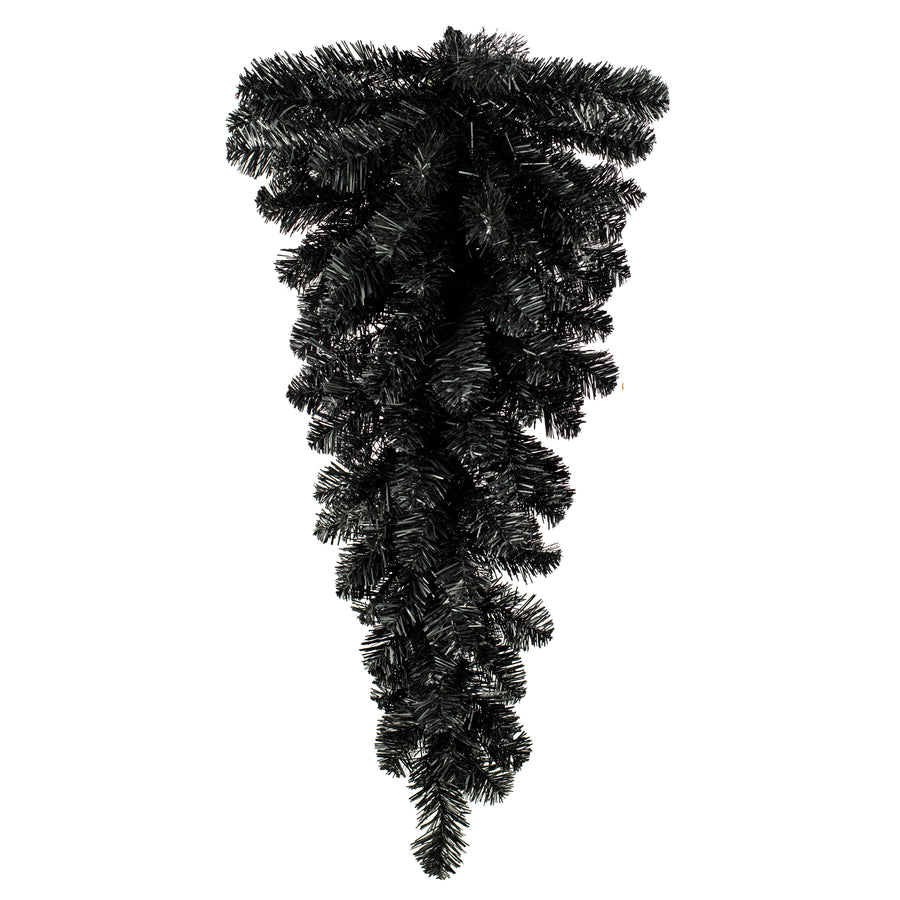 32" Pine Tinsel Teardrop Swag: Black Item Number: 57198TE32