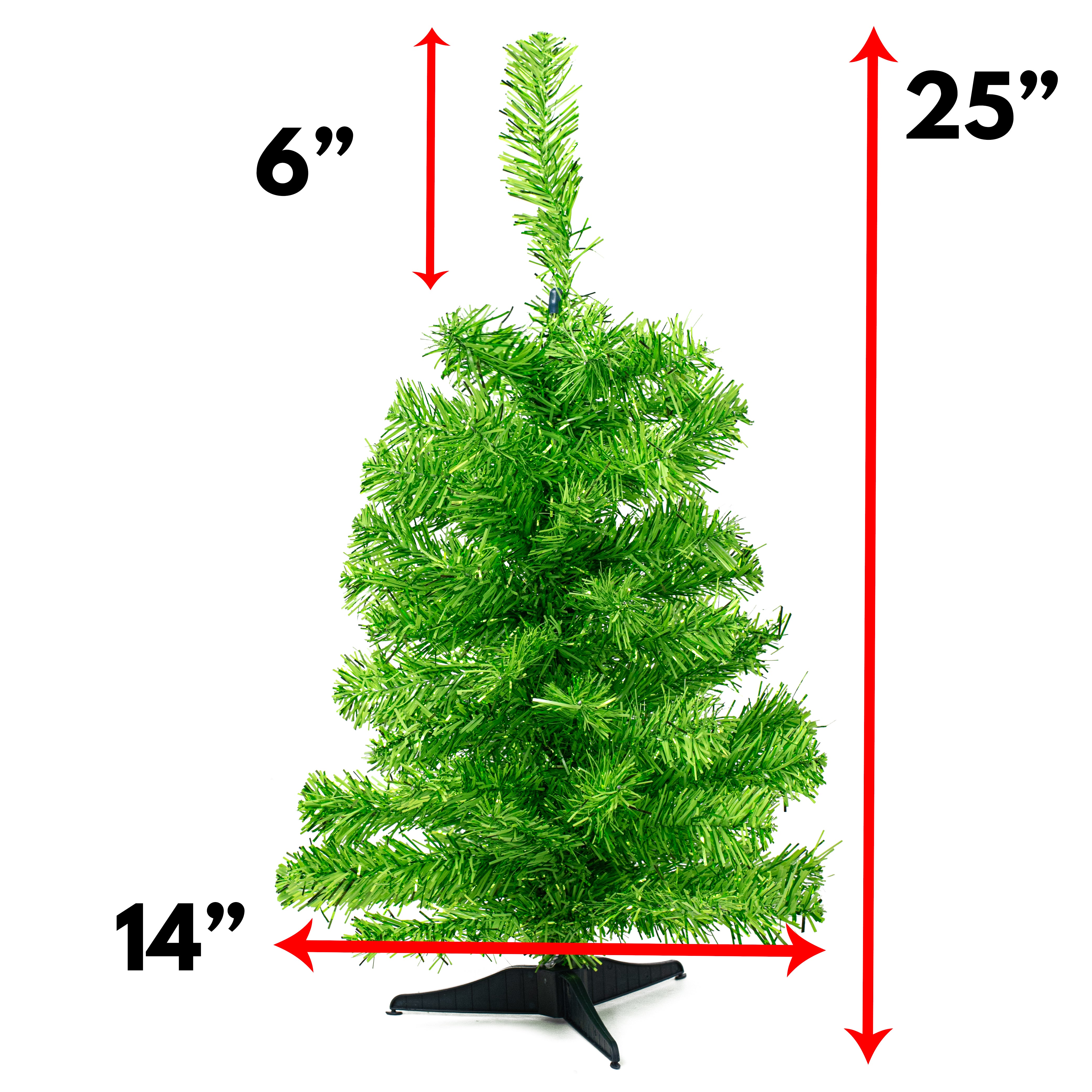 2' Pine Tinsel Tree: Metallic Green detail photo 3
