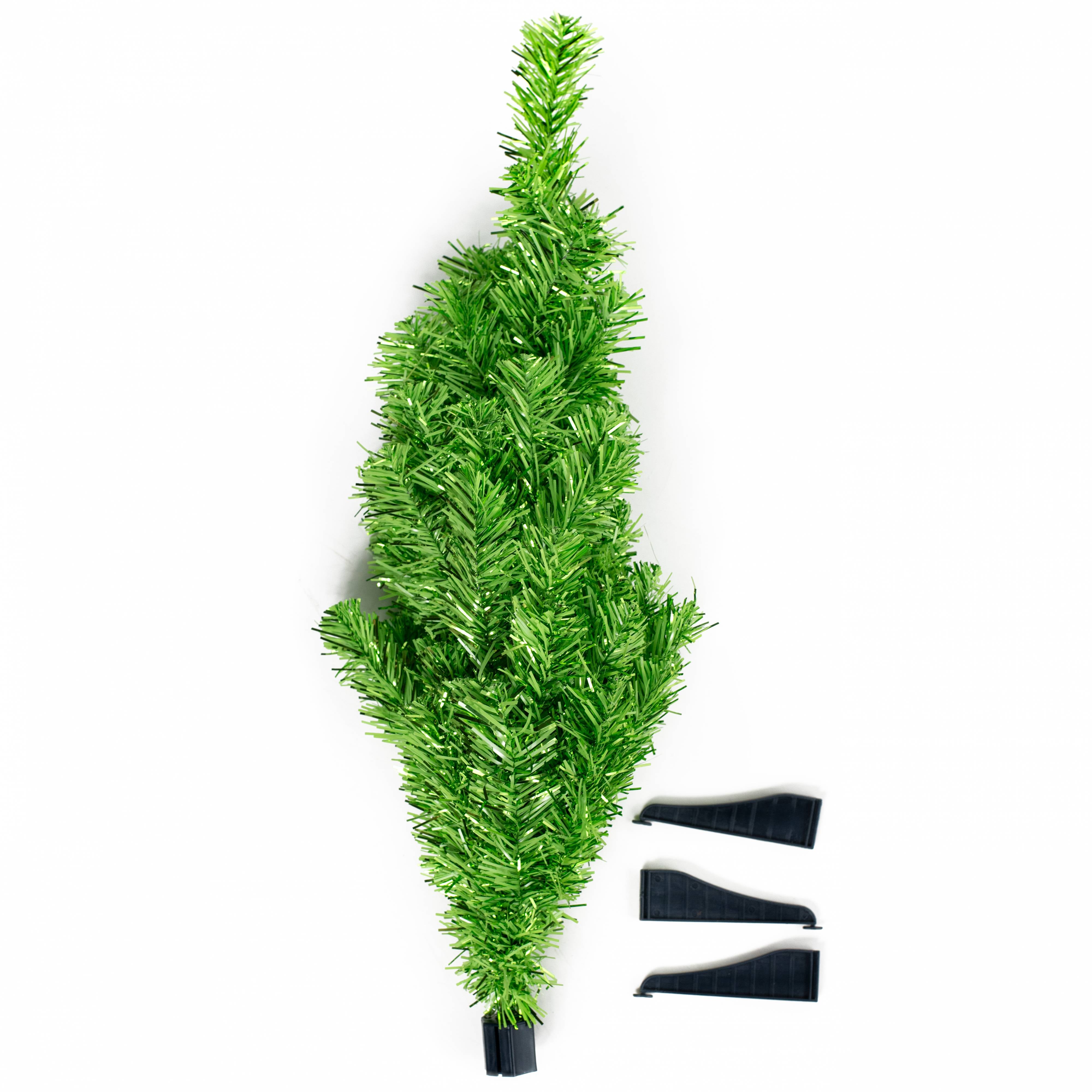 2' Pine Tinsel Tree: Metallic Green detail photo 4
