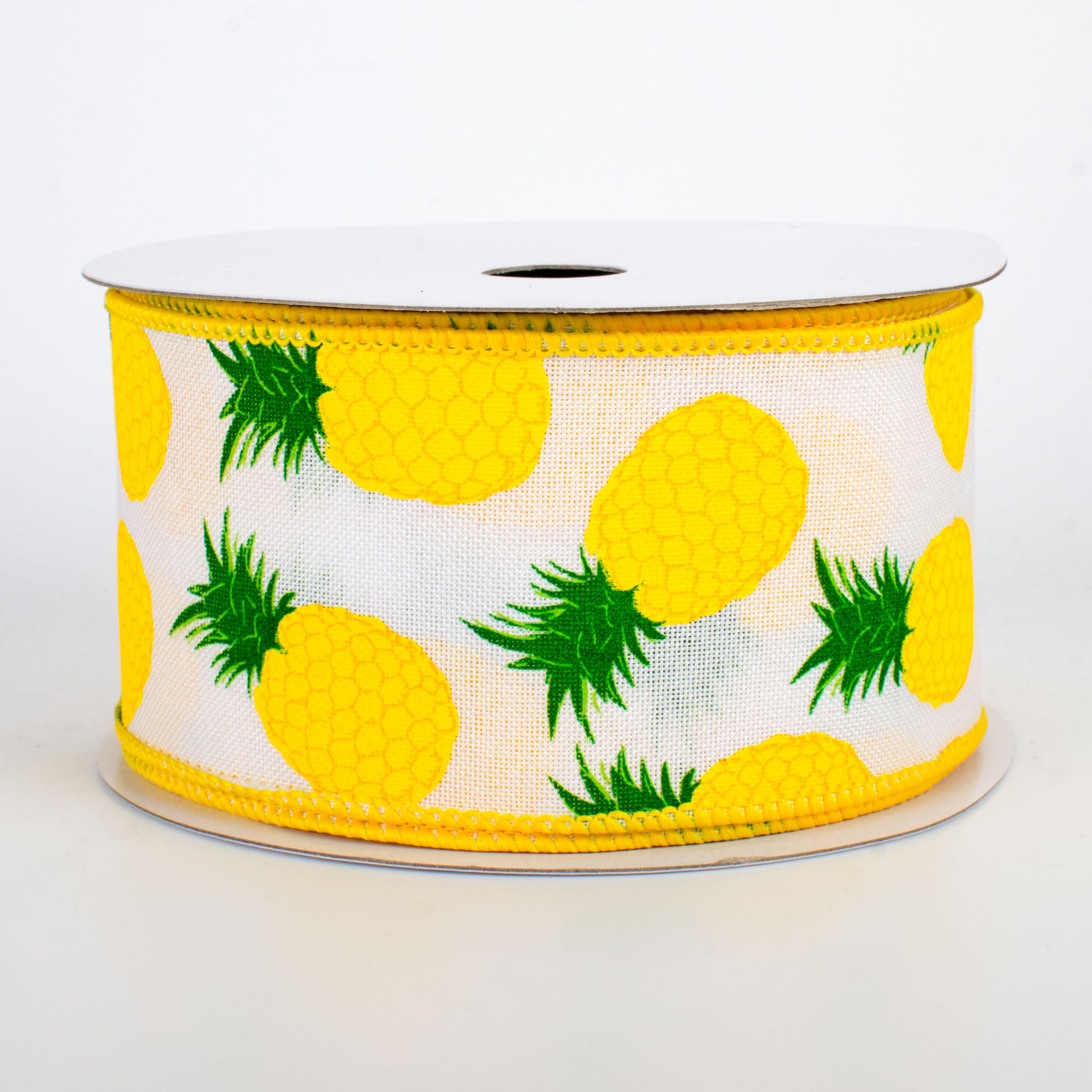 2.5" Pineapples Ribbon: White (10 Yards)