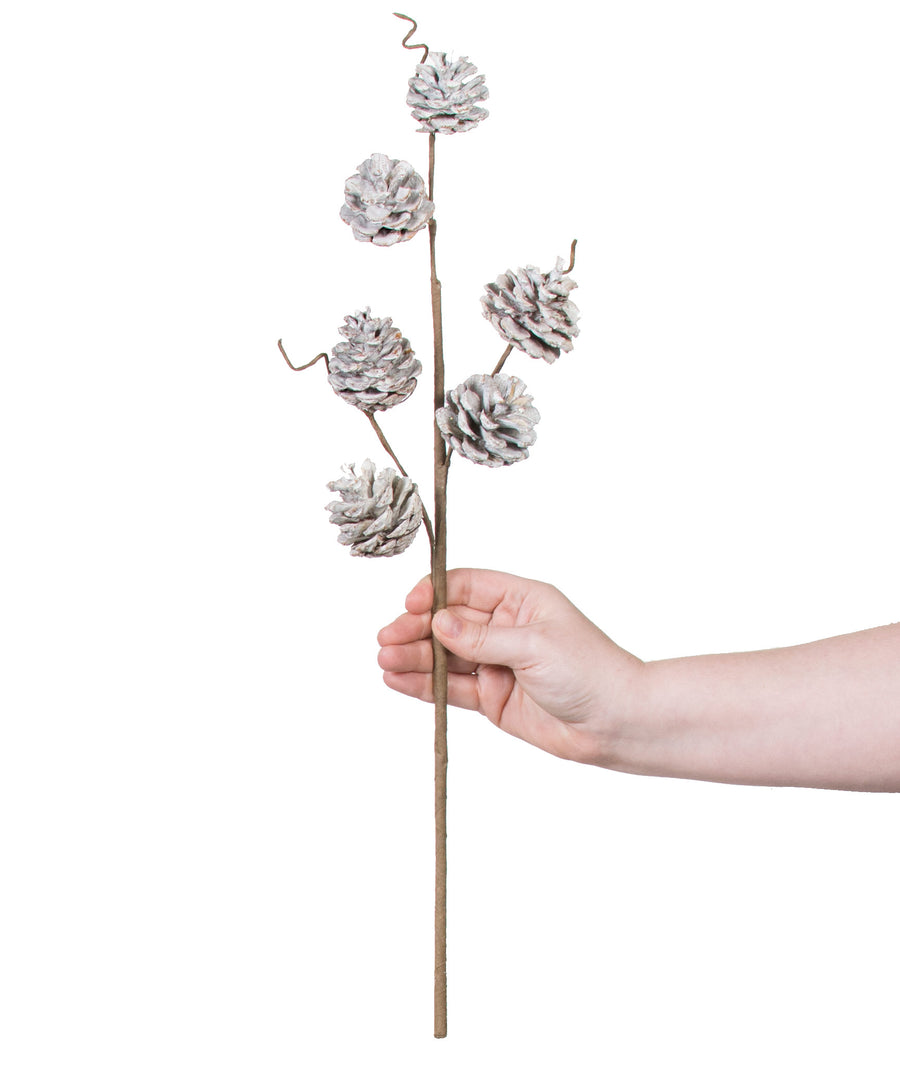 23" Pinecone Spray: White Wash Lifestyle Photo