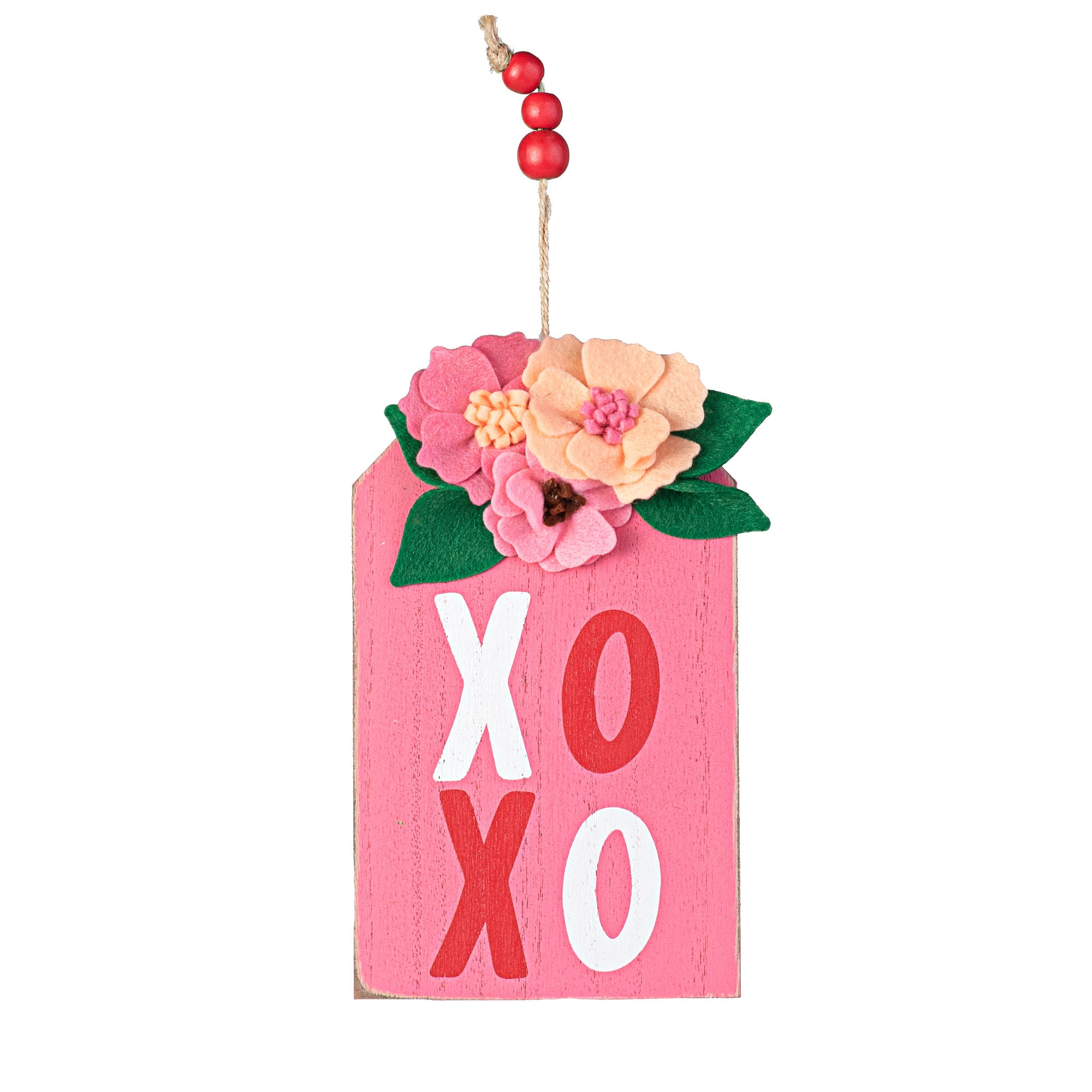 7" Pink Combo Ranunculus XOXO Ornament Item Number: 148182