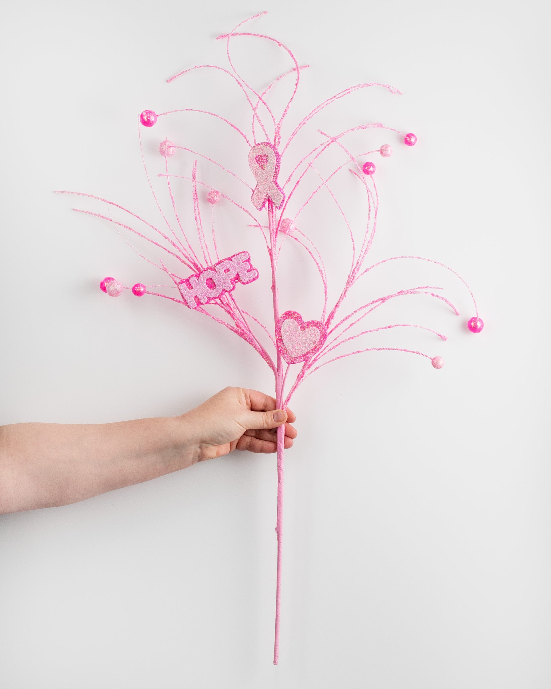 30" Pink Glitter Breast Cancer Awareness Spray detail photo 3