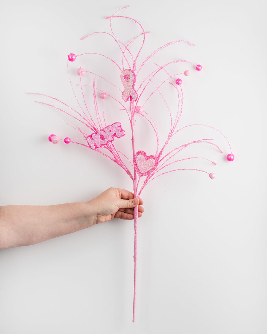 30" Pink Glitter Breast Cancer Awareness Spray detail photo 3