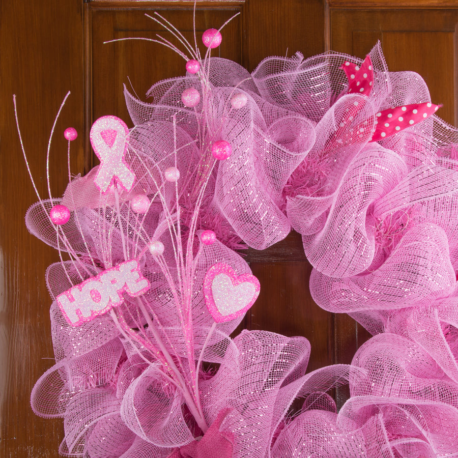 30" Pink Glitter Breast Cancer Awareness Spray detail photo 4