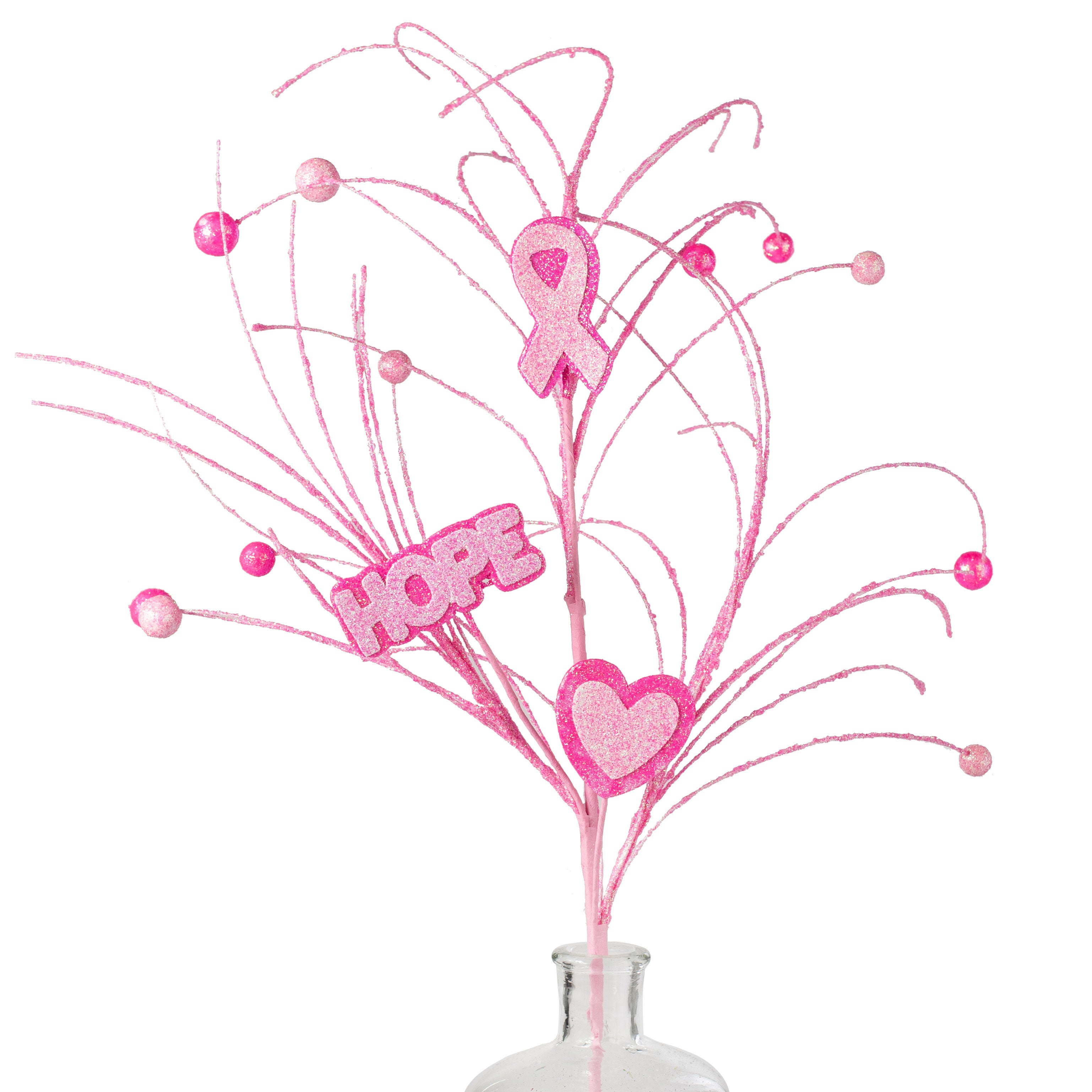 30" Pink Glitter Breast Cancer Awareness Spray Item Number: MN0018