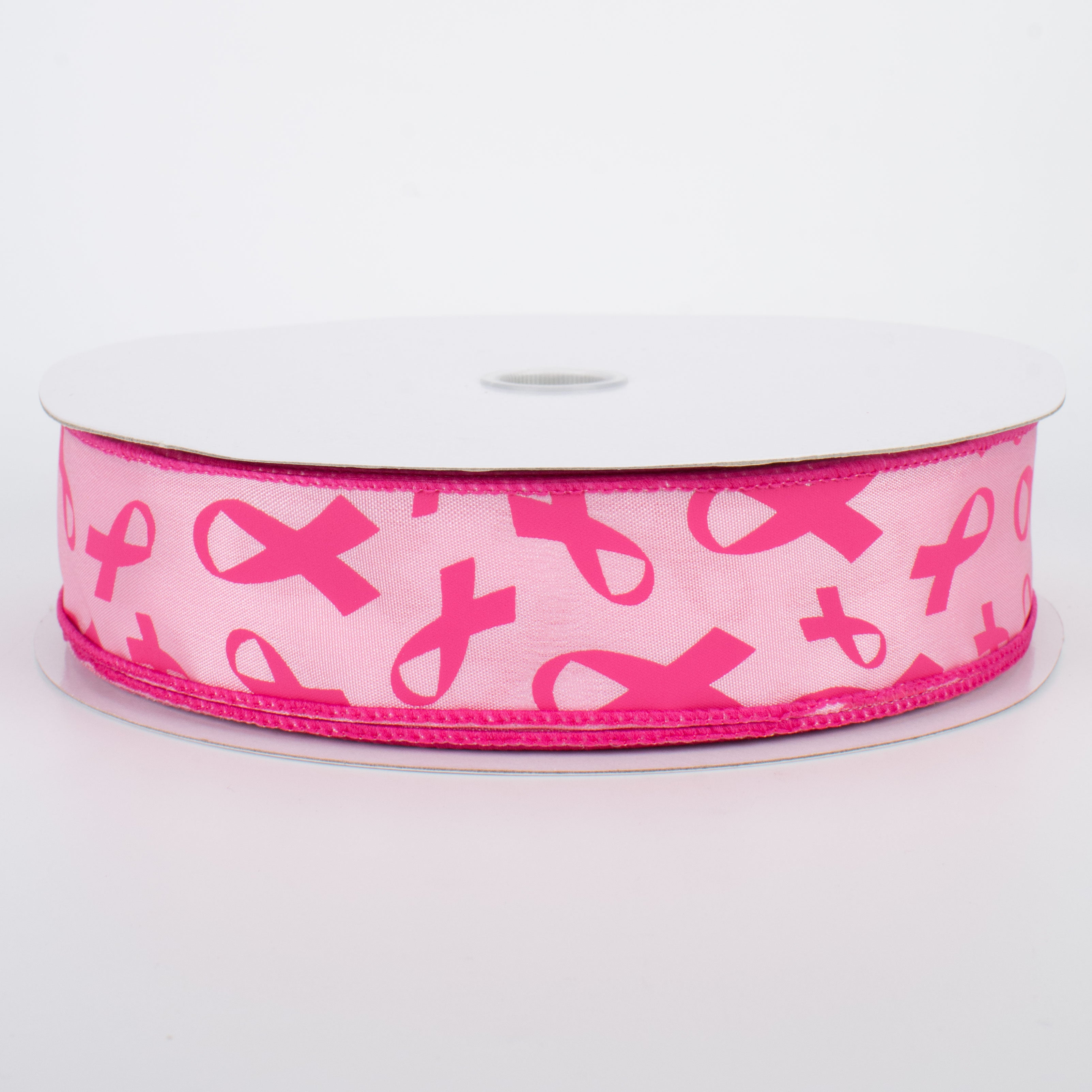 1.5" Pink Support Ribbons On Satin Ribbon (50 Yards)