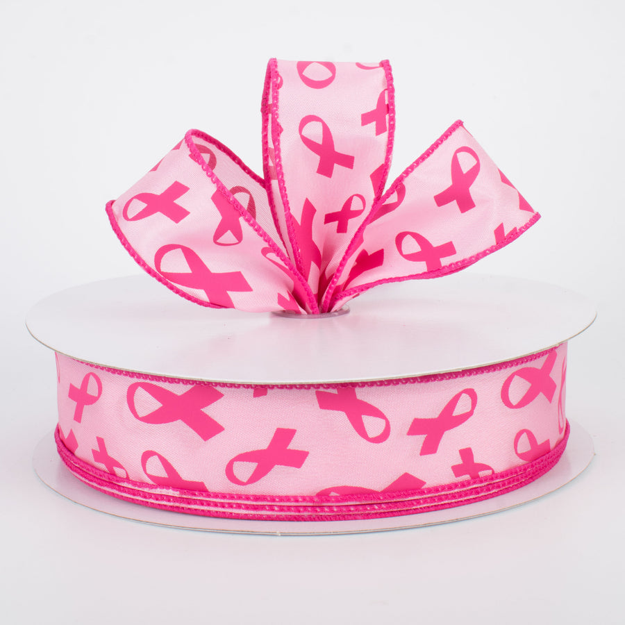 1.5" Pink Support Ribbons On Satin Ribbon (50 Yards) Lifestyle Photo